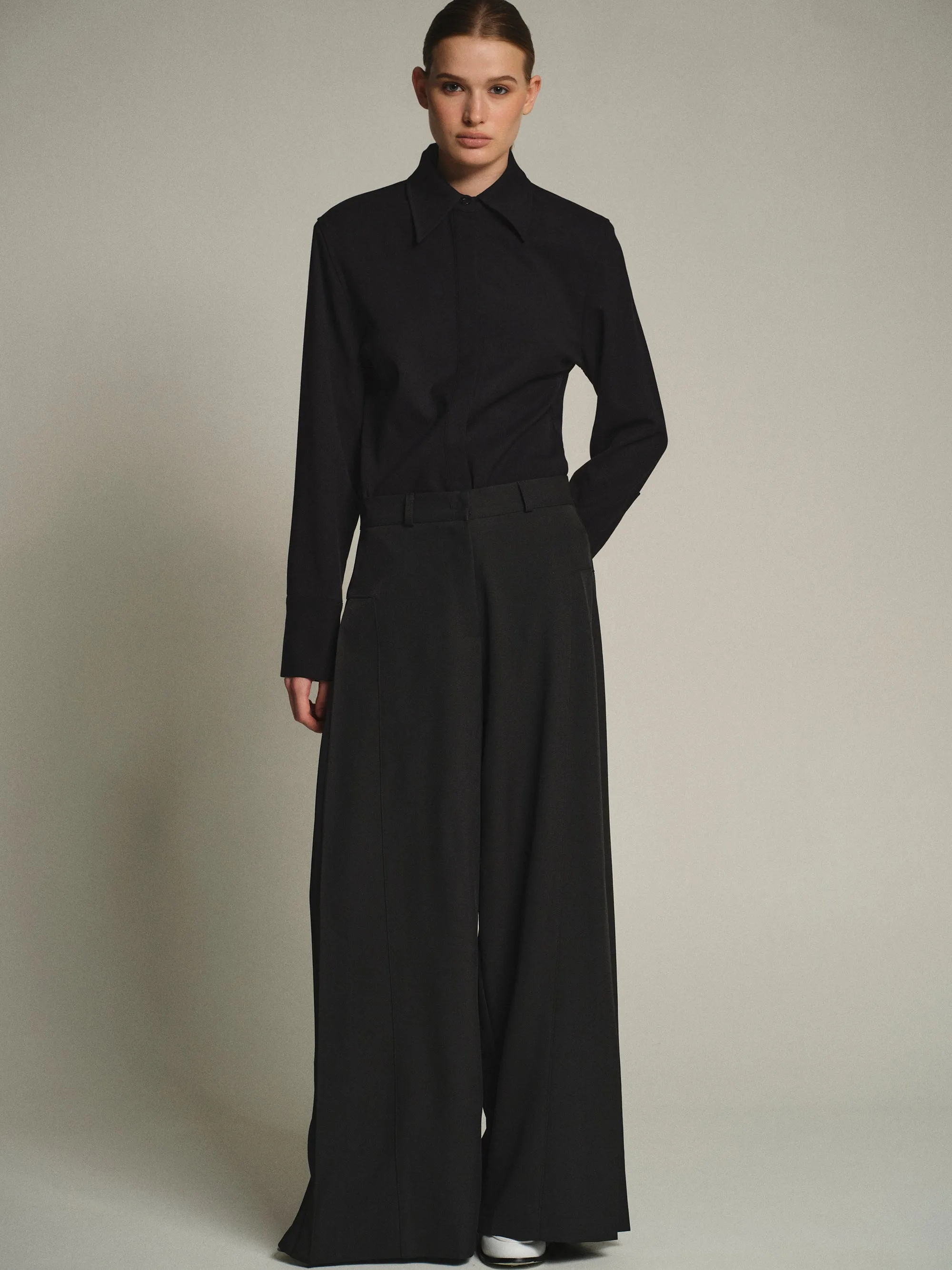 Flowy Wide-Leg Pants, Black sold by Source Unknown product image thumbnail 2