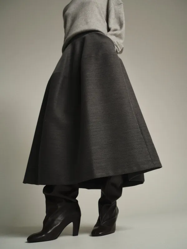 Sculptural Flared Skirt, Charcoal sold by Source Unknown
