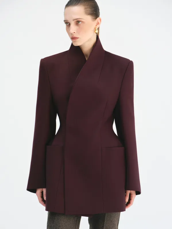 Corrin Wrap Blazer, Merlot sold by Source Unknown