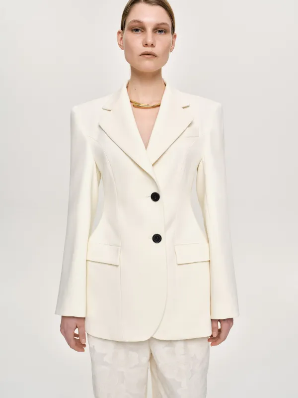 Poldo Hourglass Blazer, Cream sold by Source Unknown