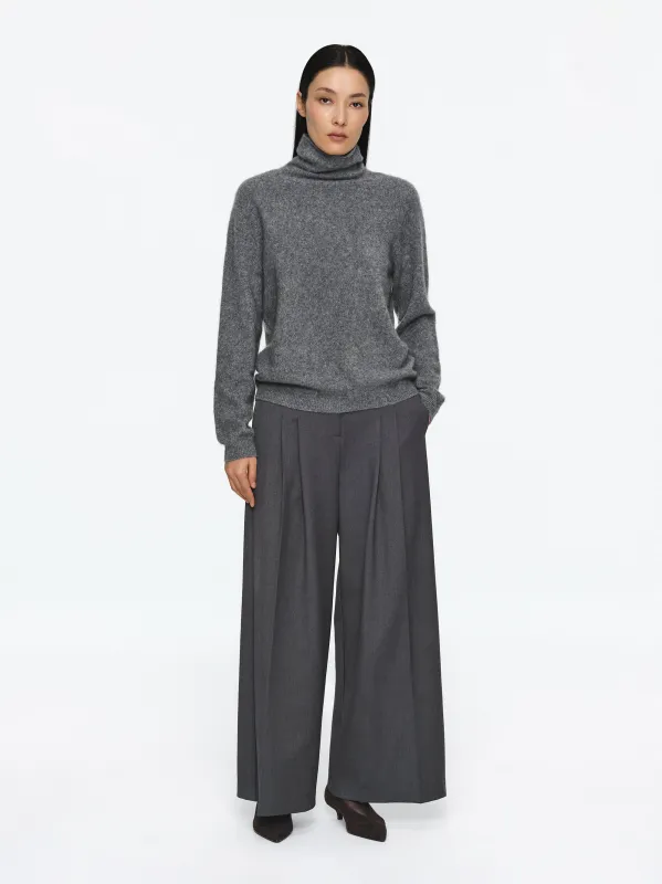 Wool Cashmere Turtleneck, Charcoal sold by Source Unknown