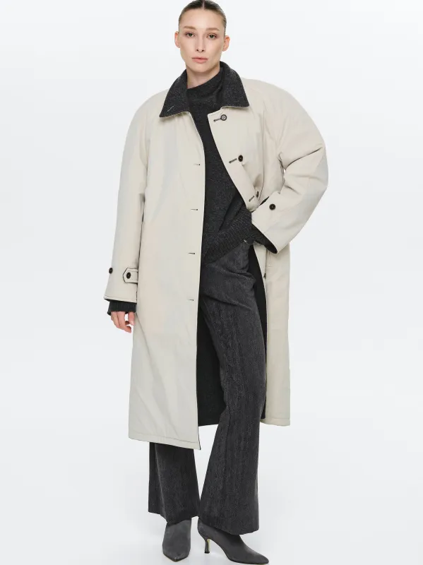 Reversible Wool Coat, Charcoal sold by Source Unknown