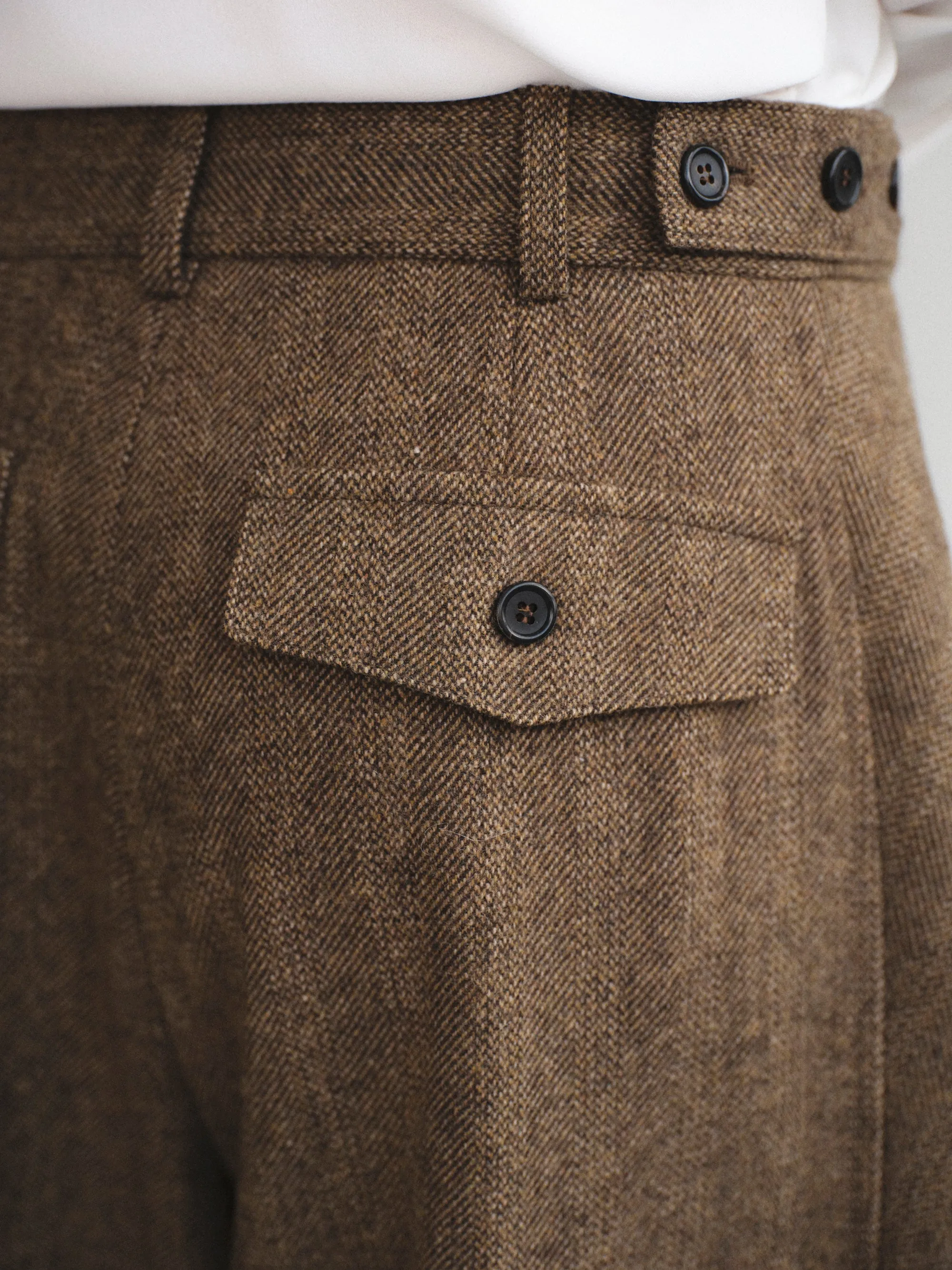 Herringbone Tuck Trousers, Brown sold by Source Unknown product image thumbnail 2