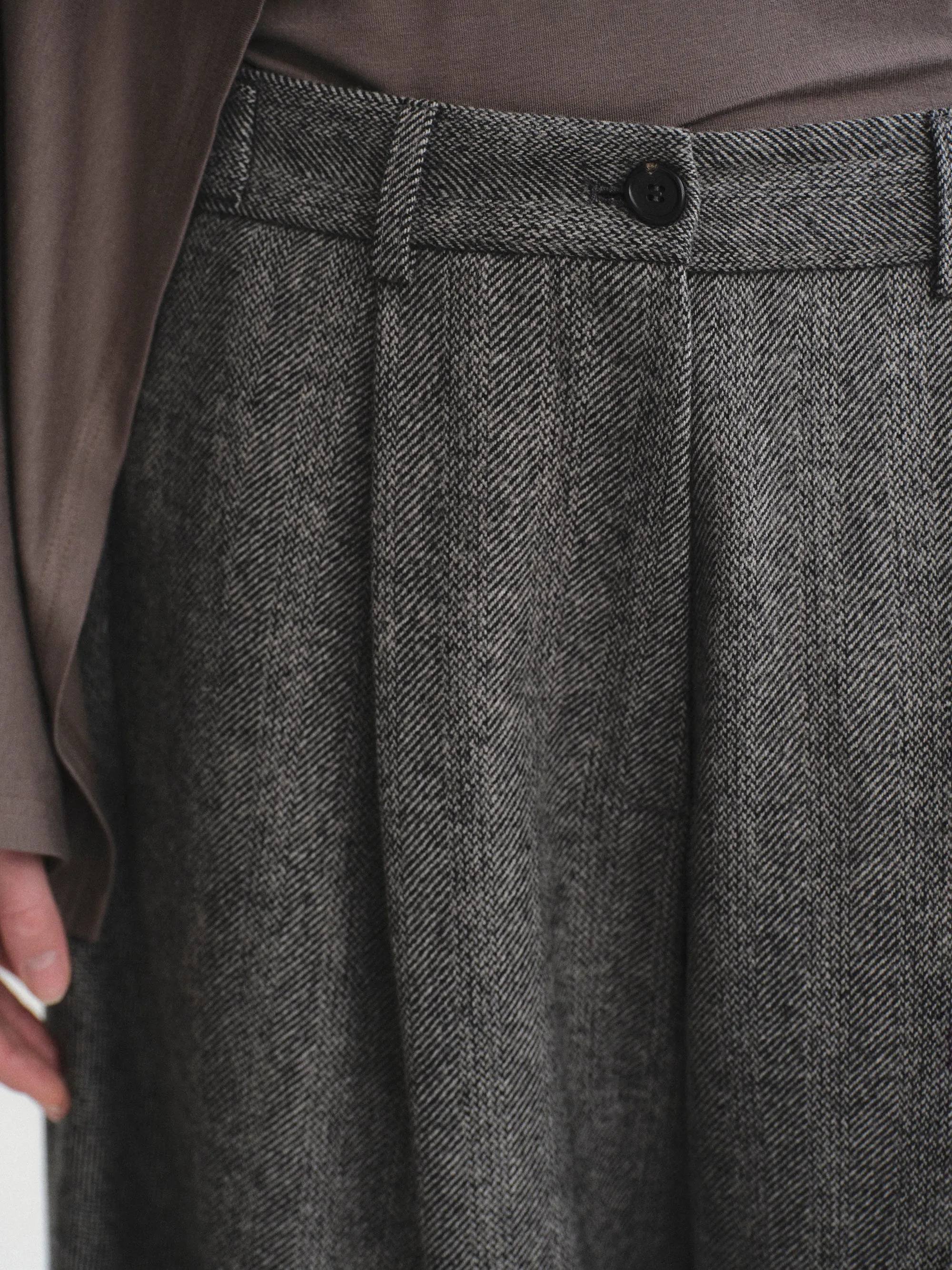 Herringbone Tuck Trousers, Charcoal sold by Source Unknown product image thumbnail 4