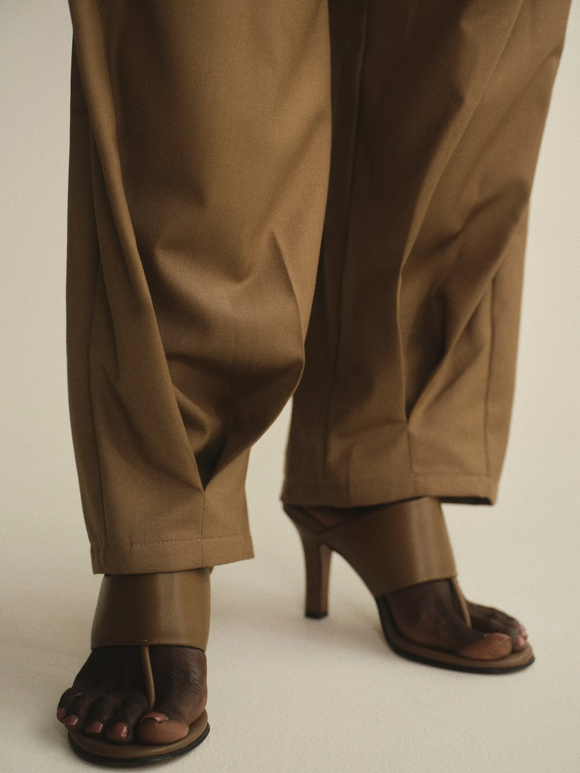 Ankle Pleat Trousers, Beige sold by Source Unknown product image thumbnail 2