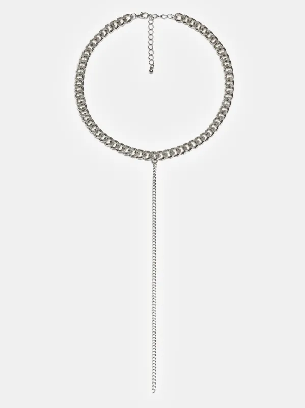 Curb Chain Necklace, Silver sold by Source Unknown