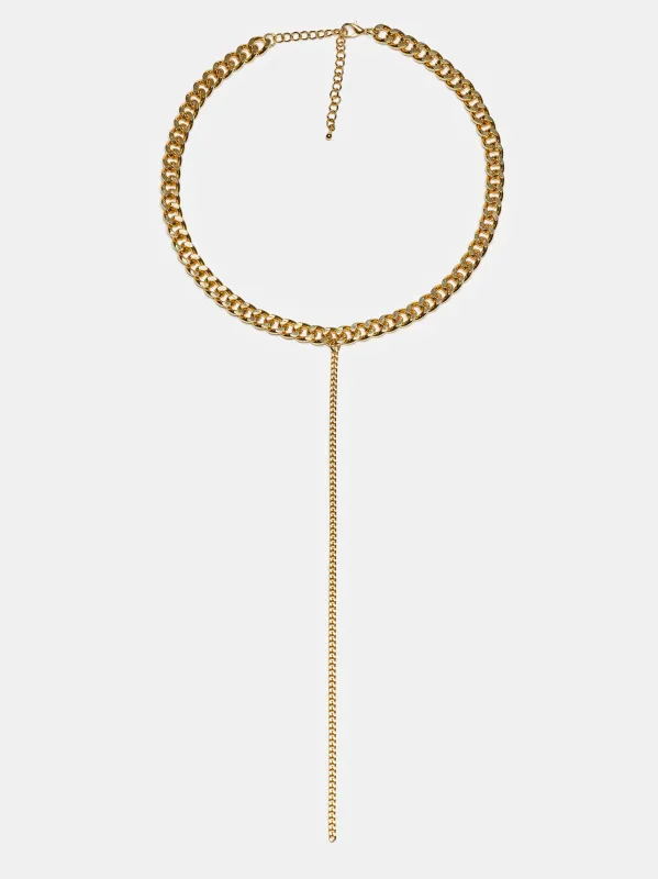 Curb Chain Necklace, Gold sold by Source Unknown