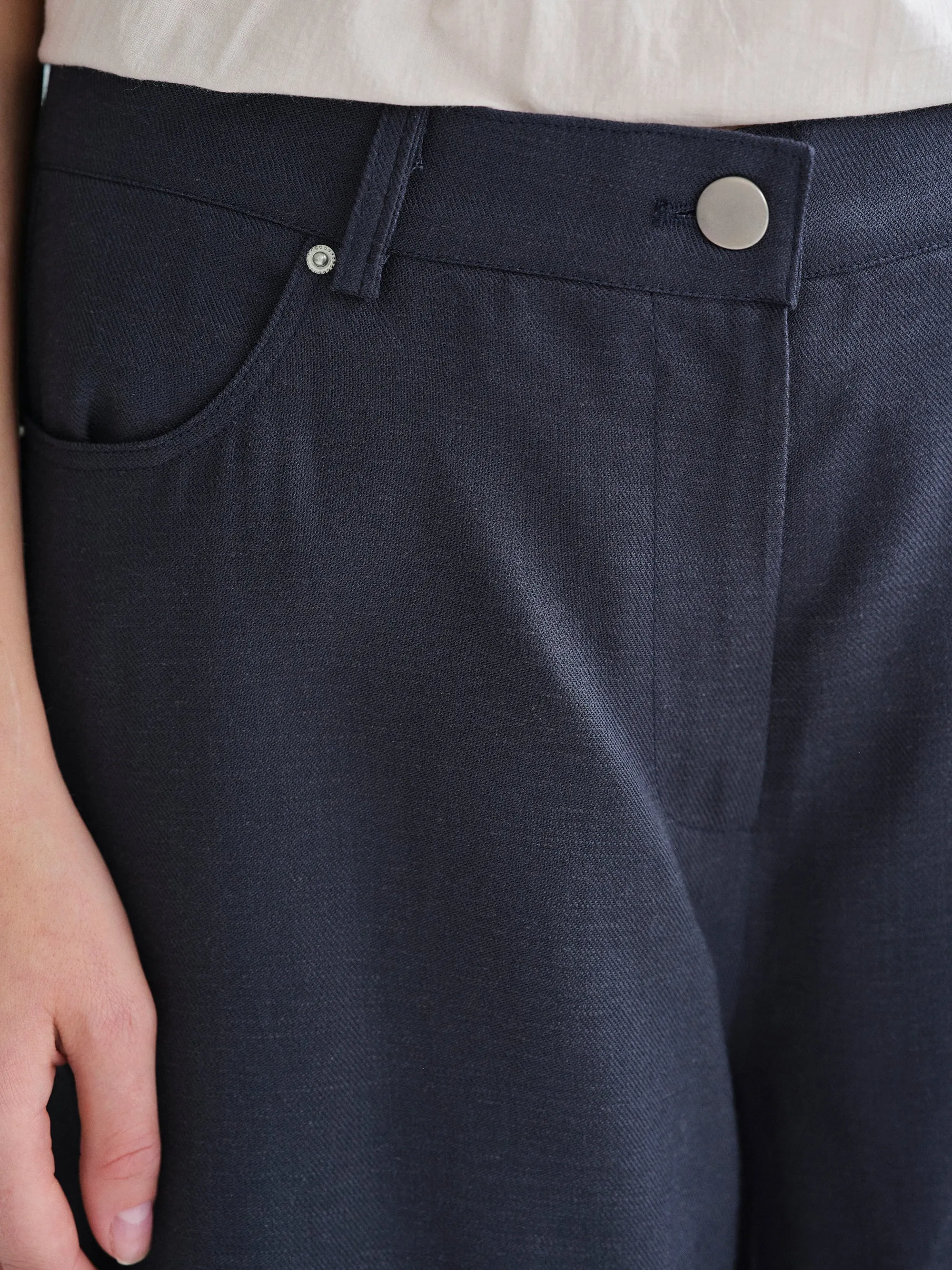 Mirko Fluid Tencel Denim Pants, Navy sold by Source Unknown product image thumbnail 3