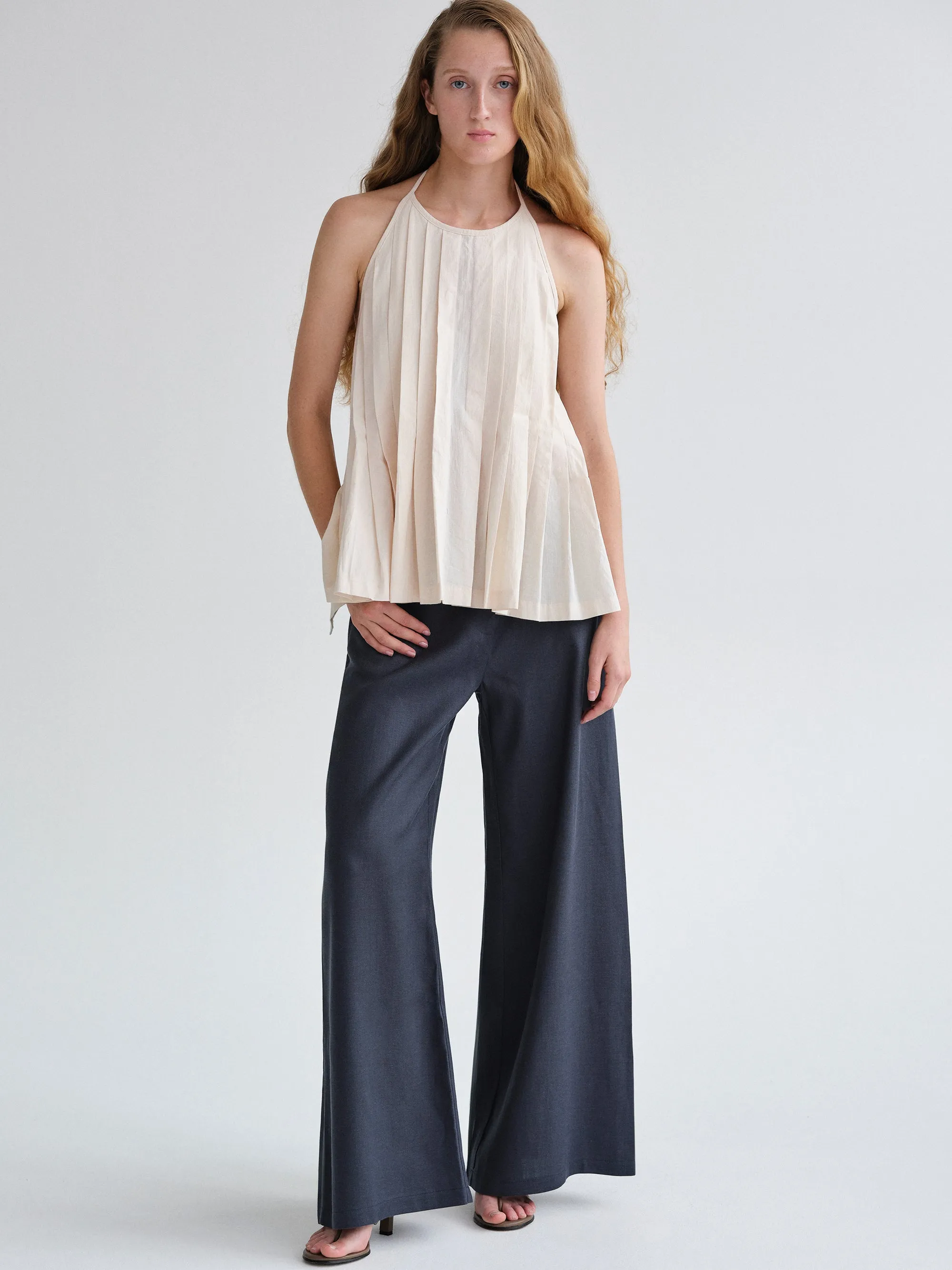 Mirko Fluid Tencel Denim Pants, Navy sold by Source Unknown product image thumbnail 2