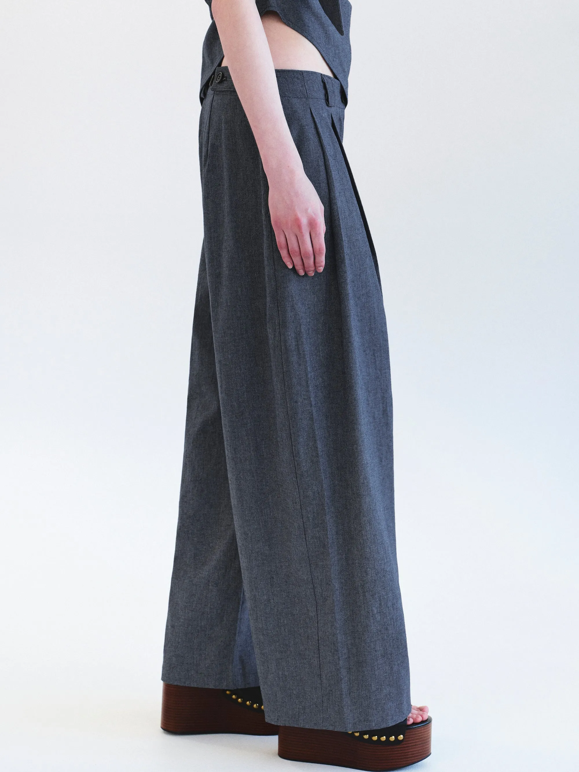 Elvana Pleated Pants, Blue sold by Source Unknown product image thumbnail 3