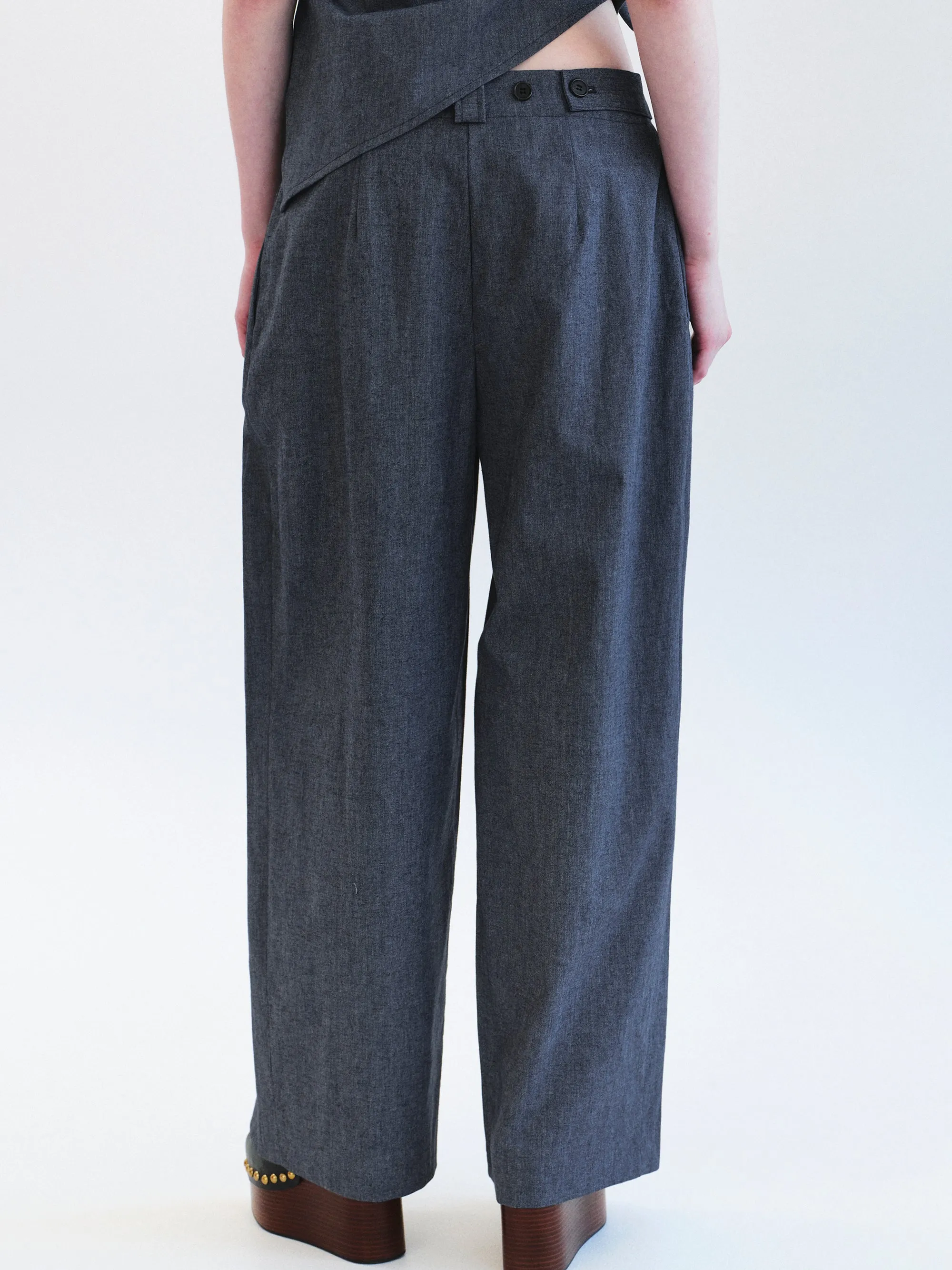 Elvana Pleated Pants, Blue sold by Source Unknown product image thumbnail 4