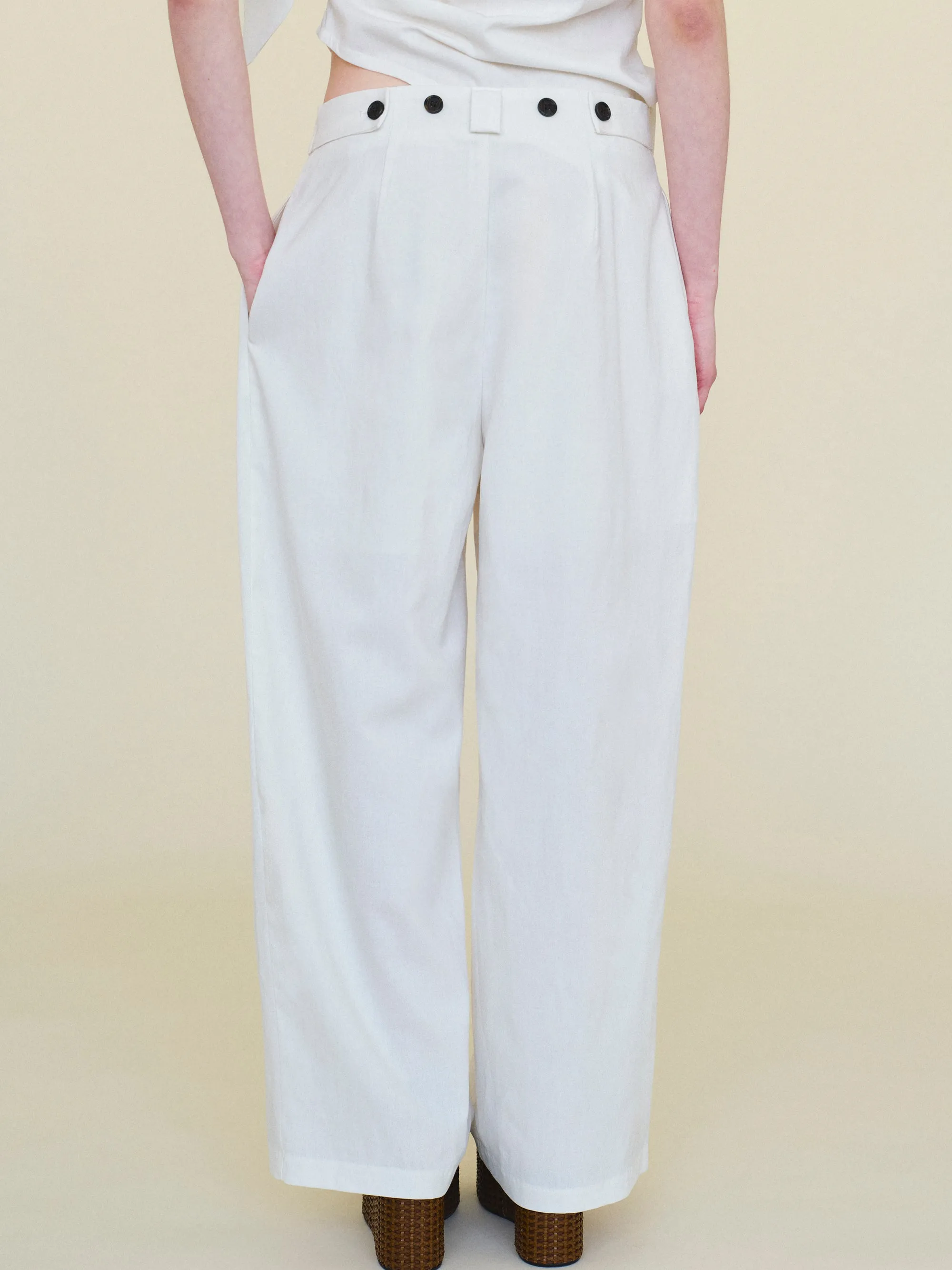 Elvana Pleated Pants, White sold by Source Unknown product image thumbnail 5