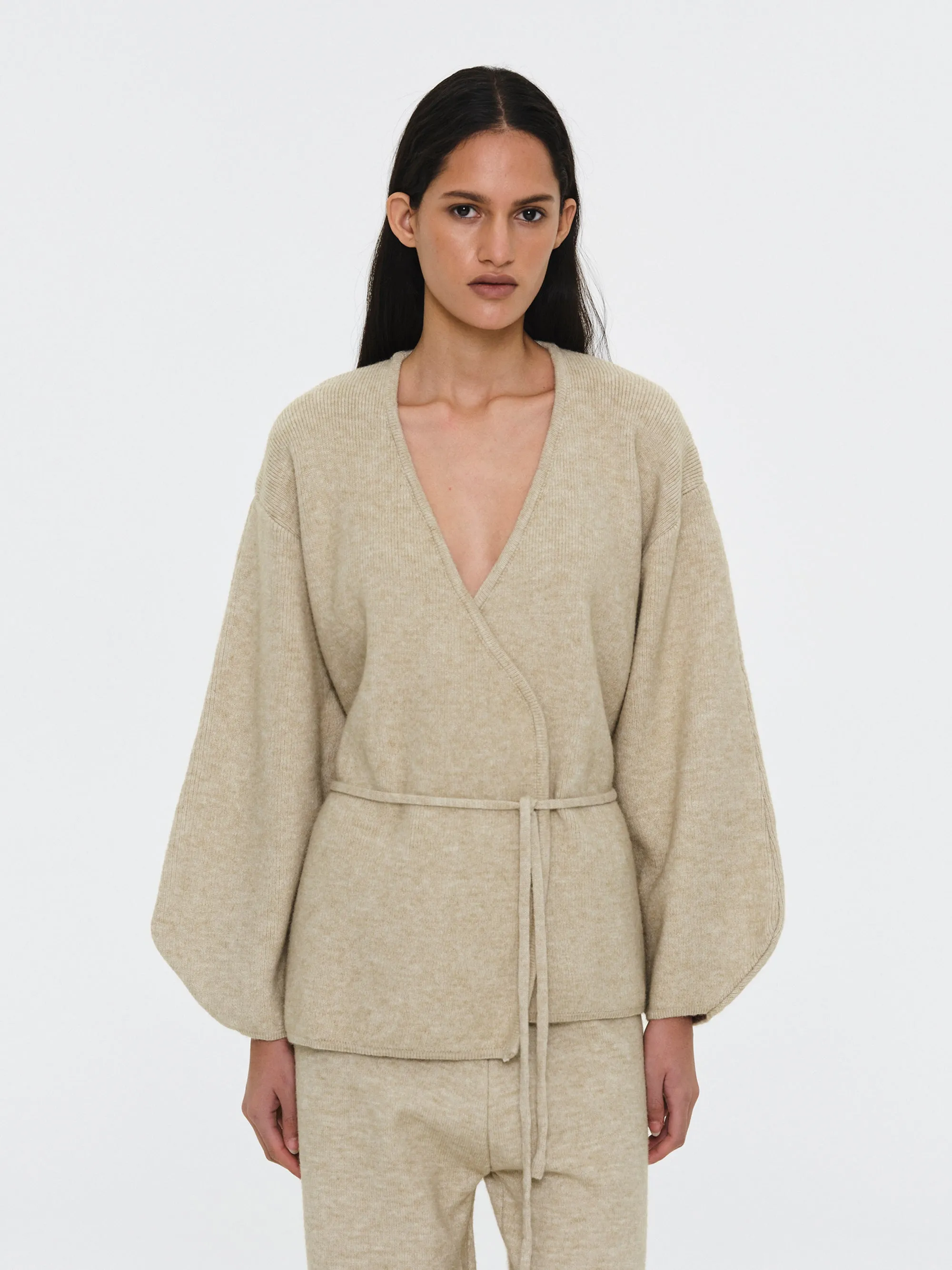 Robe Cardigan & Pants Set, Melange Beige sold by Source Unknown product image thumbnail 3