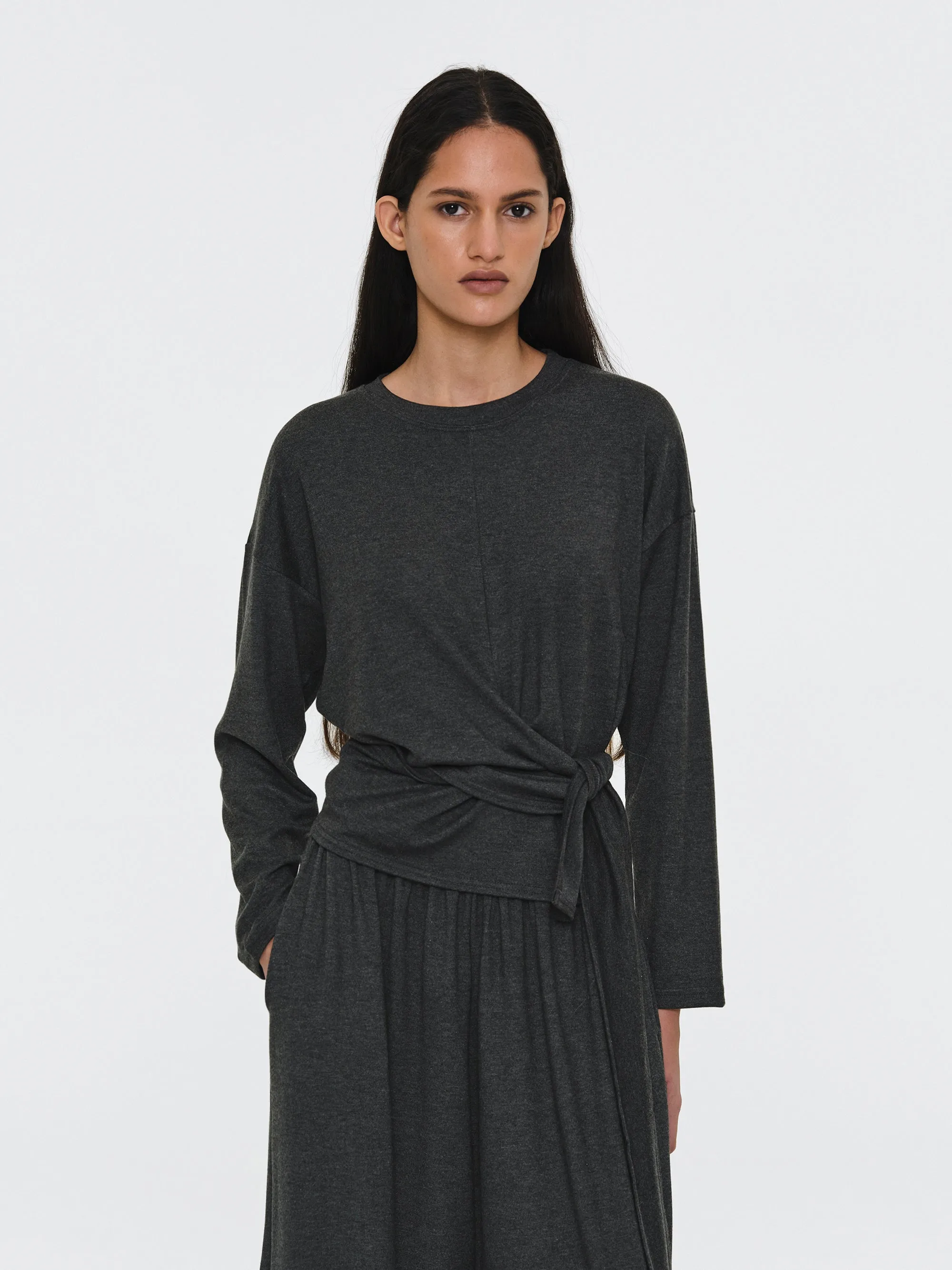 Peached Jersey Tie Tee, Charcoal sold by Source Unknown product image thumbnail 4