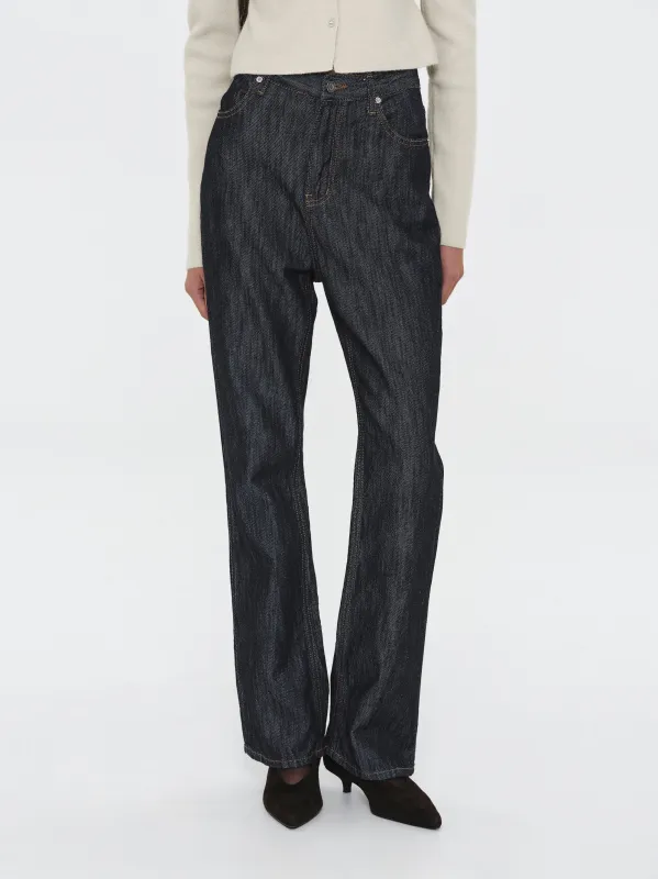 Raw Denim Slim Jeans, Indigo made by Source Unknown