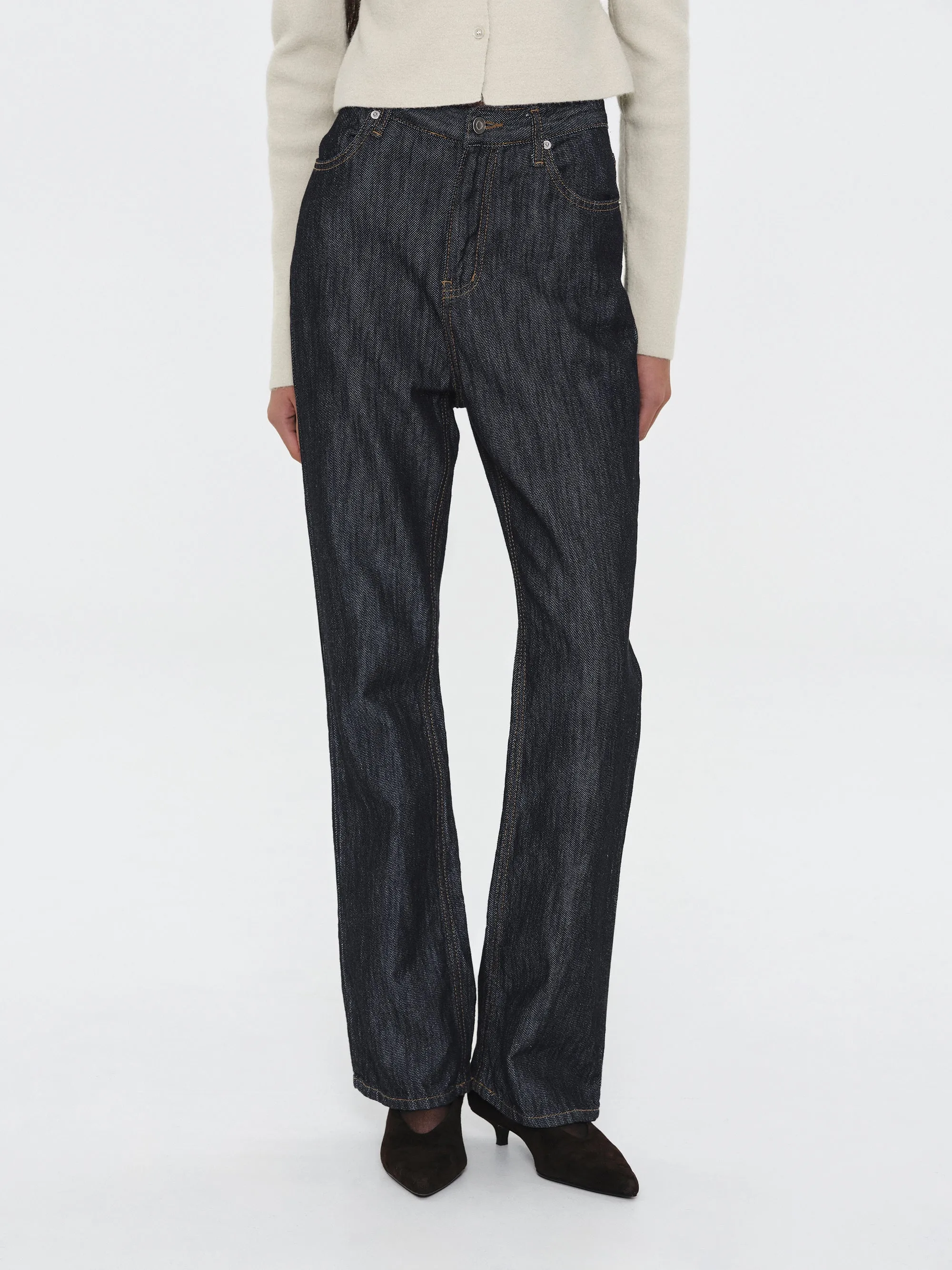 Raw Denim Slim Jeans, Indigo sold by Source Unknown