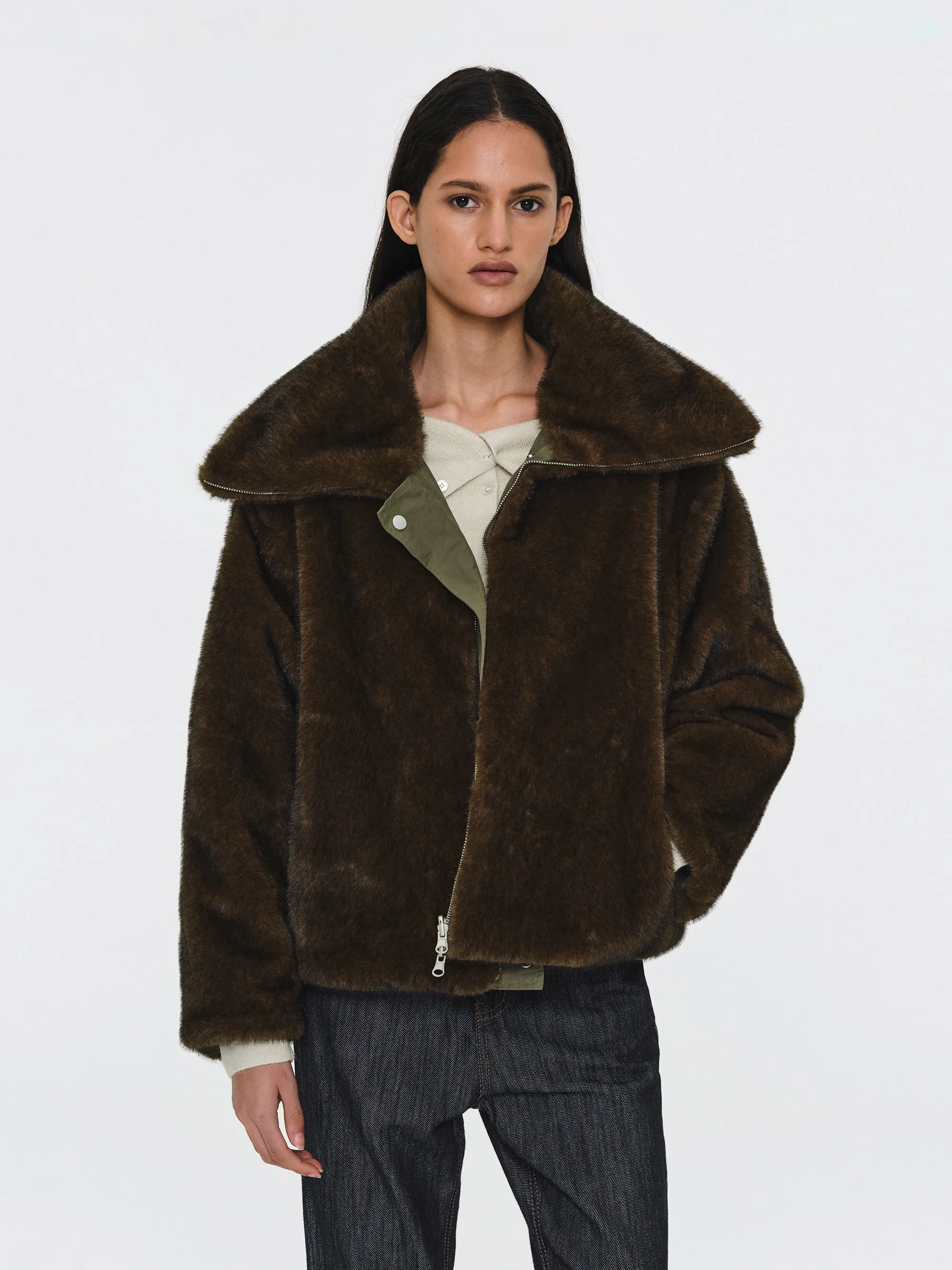 Reversible Faux-Fur Jacket, Brown sold by Source Unknown product image thumbnail 2