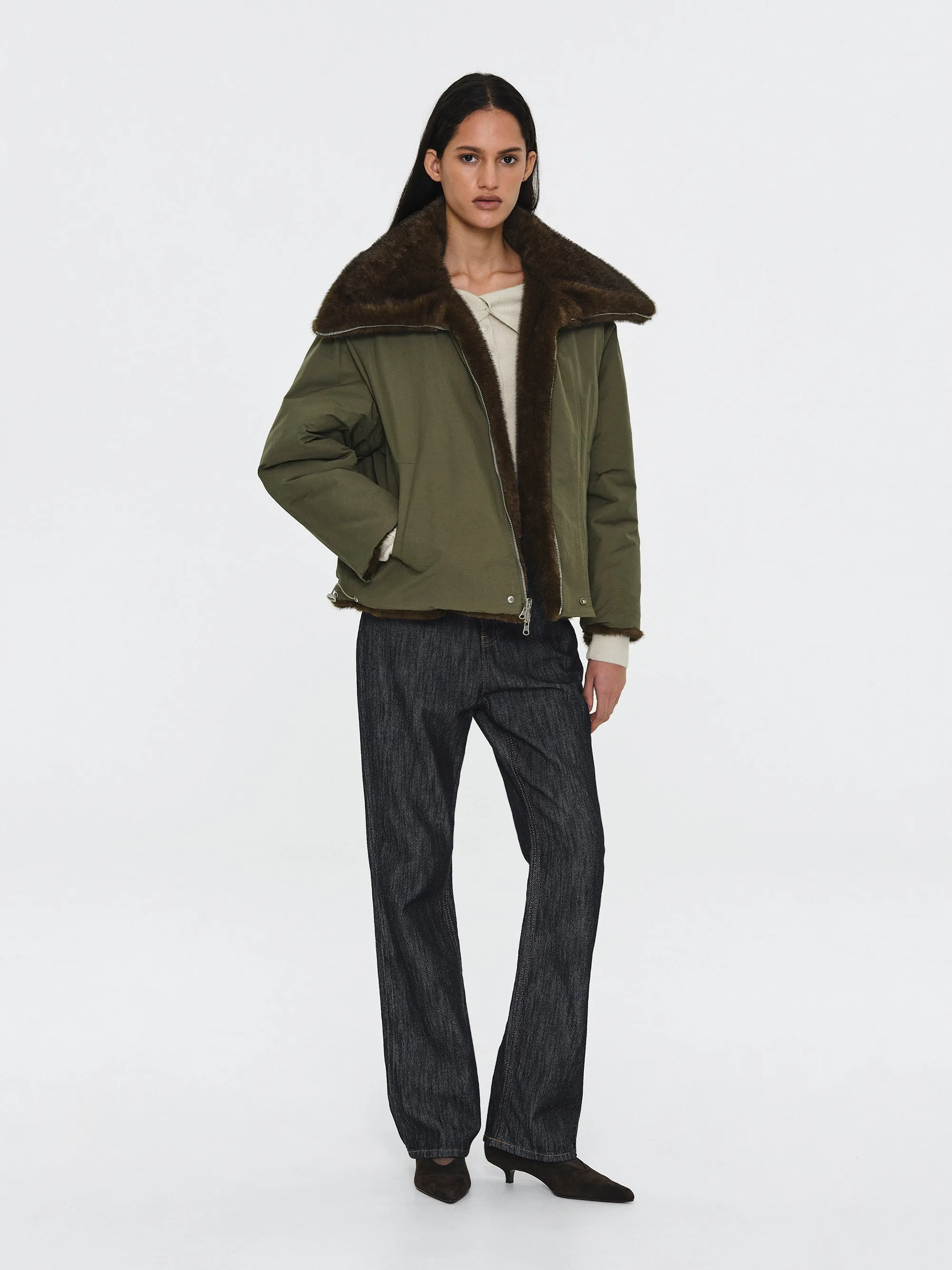 Reversible Faux-Fur Jacket, Brown sold by Source Unknown product image thumbnail 4