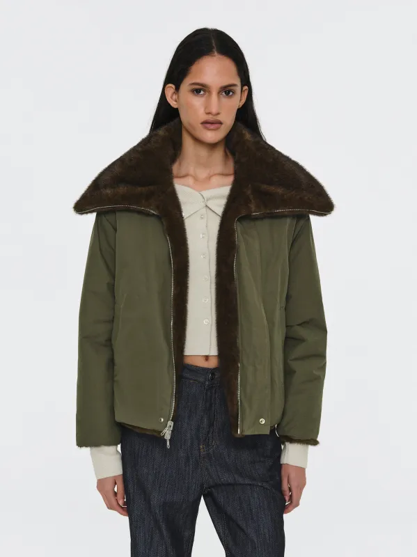 Reversible Faux-Fur Jacket, Brown sold by Source Unknown