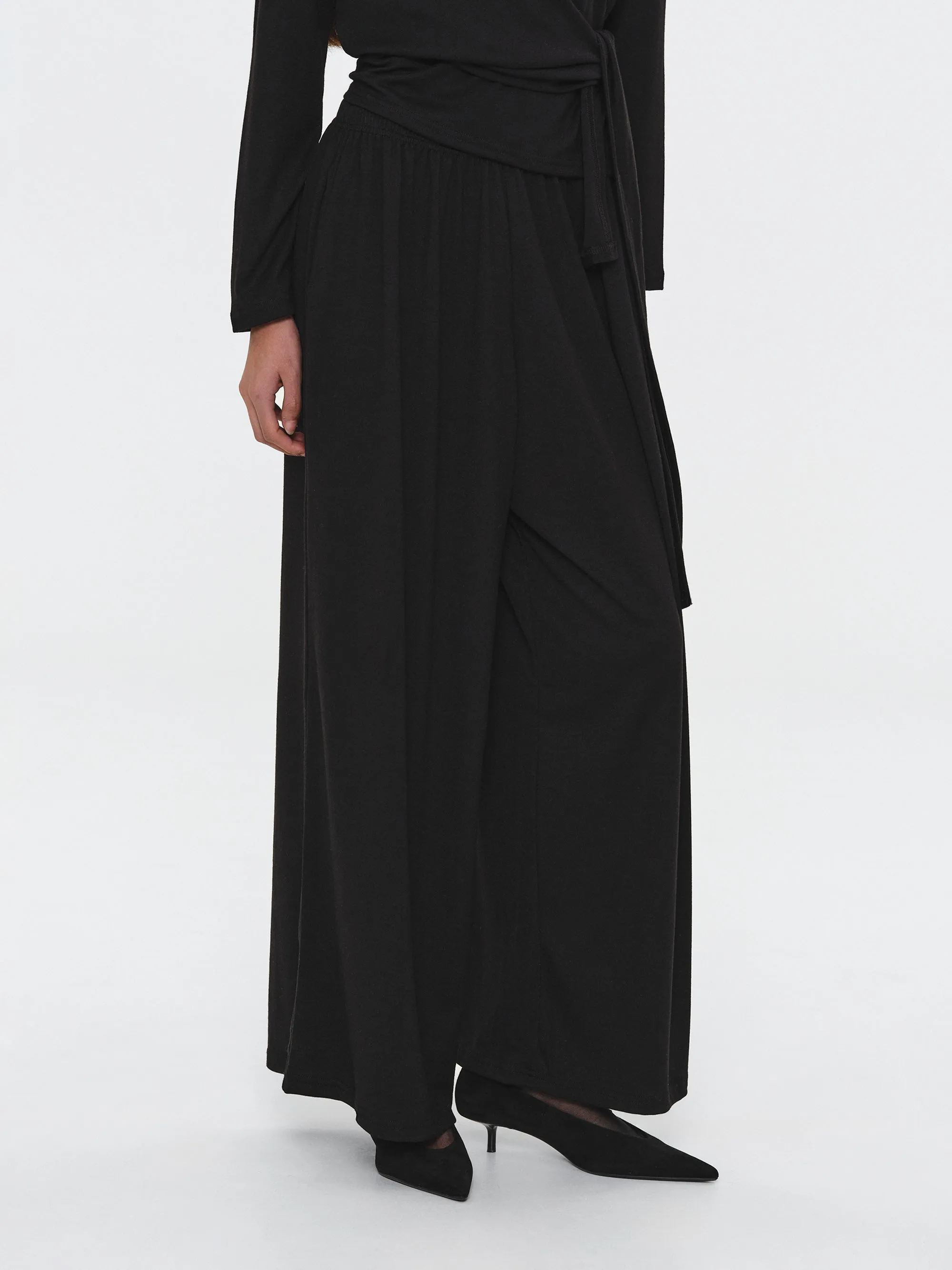 Peached Jersey Lounge Pants, Black sold by Source Unknown