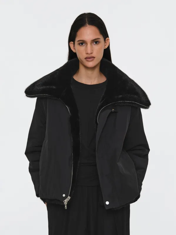 Reversible Faux-Fur Jacket, Black sold by Source Unknown