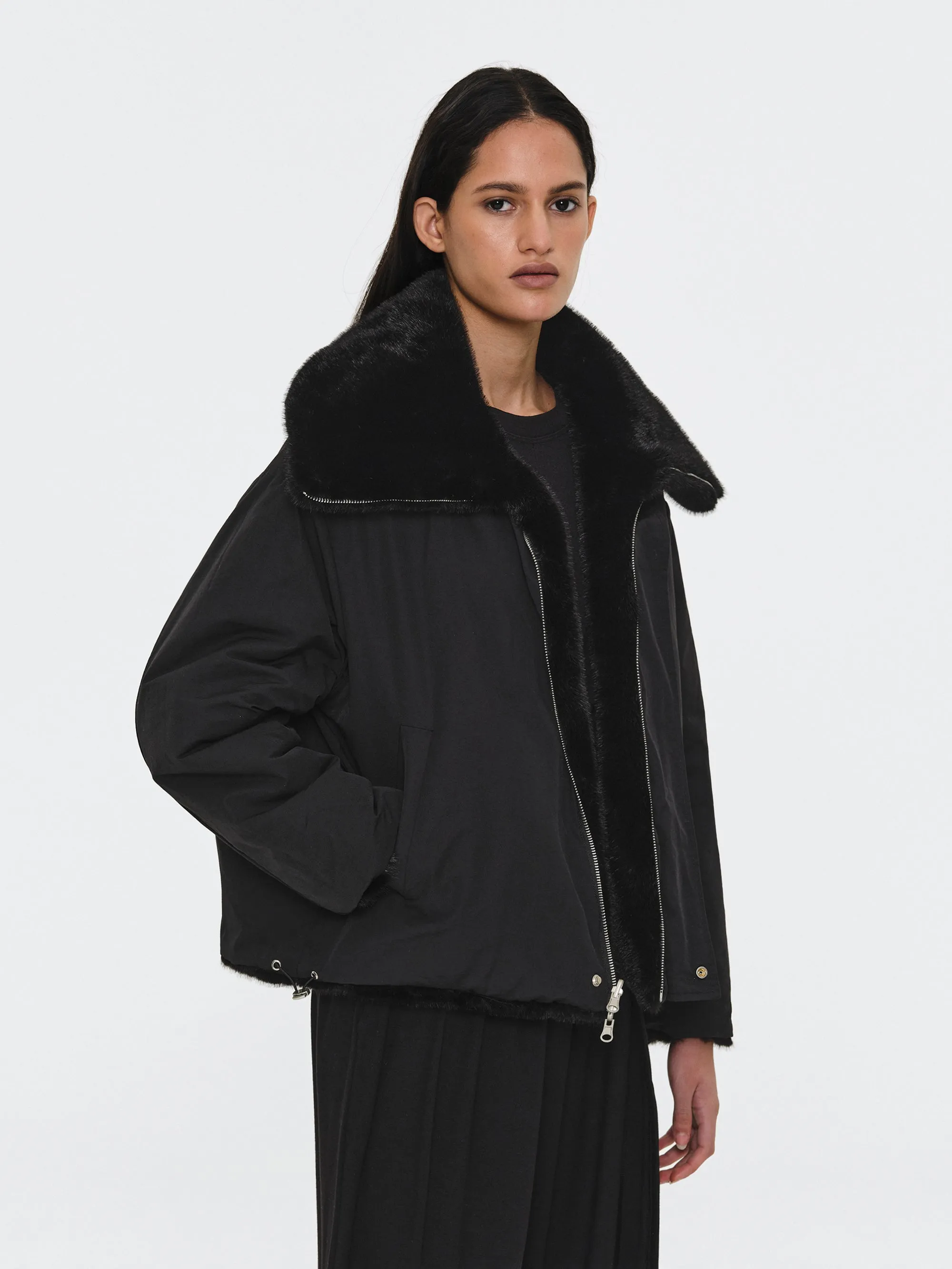 Reversible Faux-Fur Jacket, Black sold by Source Unknown product image thumbnail 3