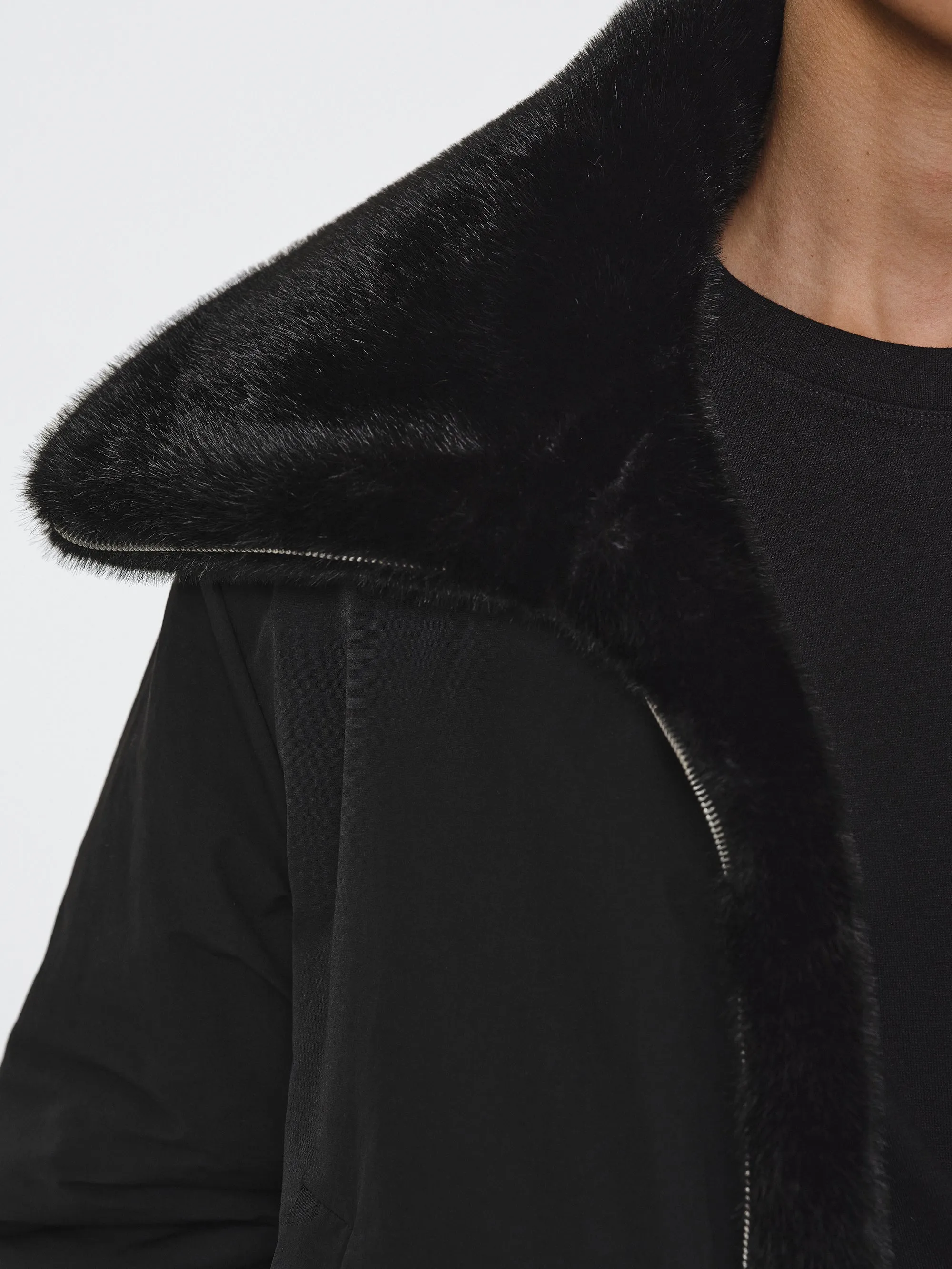 Reversible Faux-Fur Jacket, Black sold by Source Unknown product image thumbnail 4