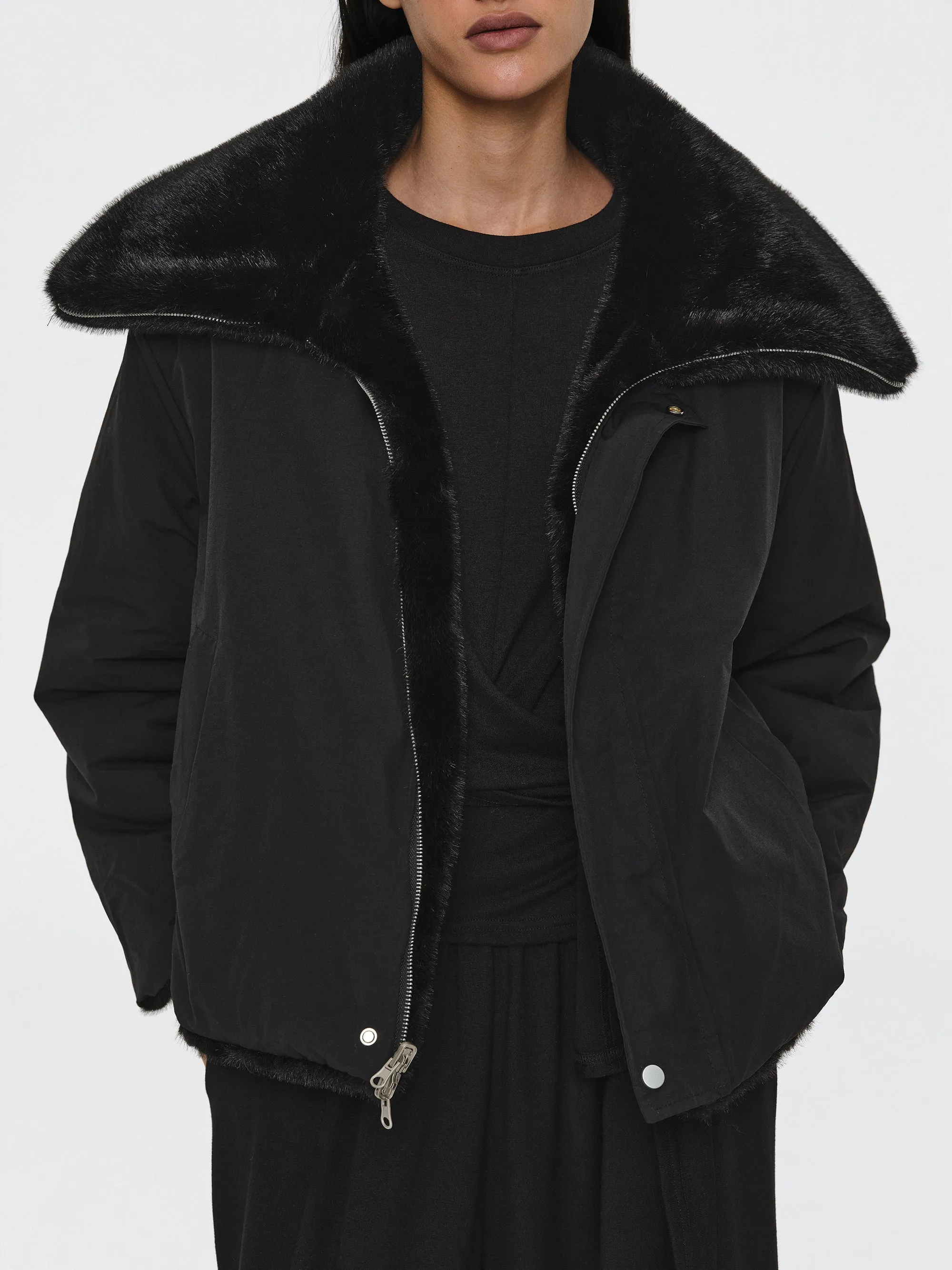 Reversible Faux-Fur Jacket, Black sold by Source Unknown product image thumbnail 5