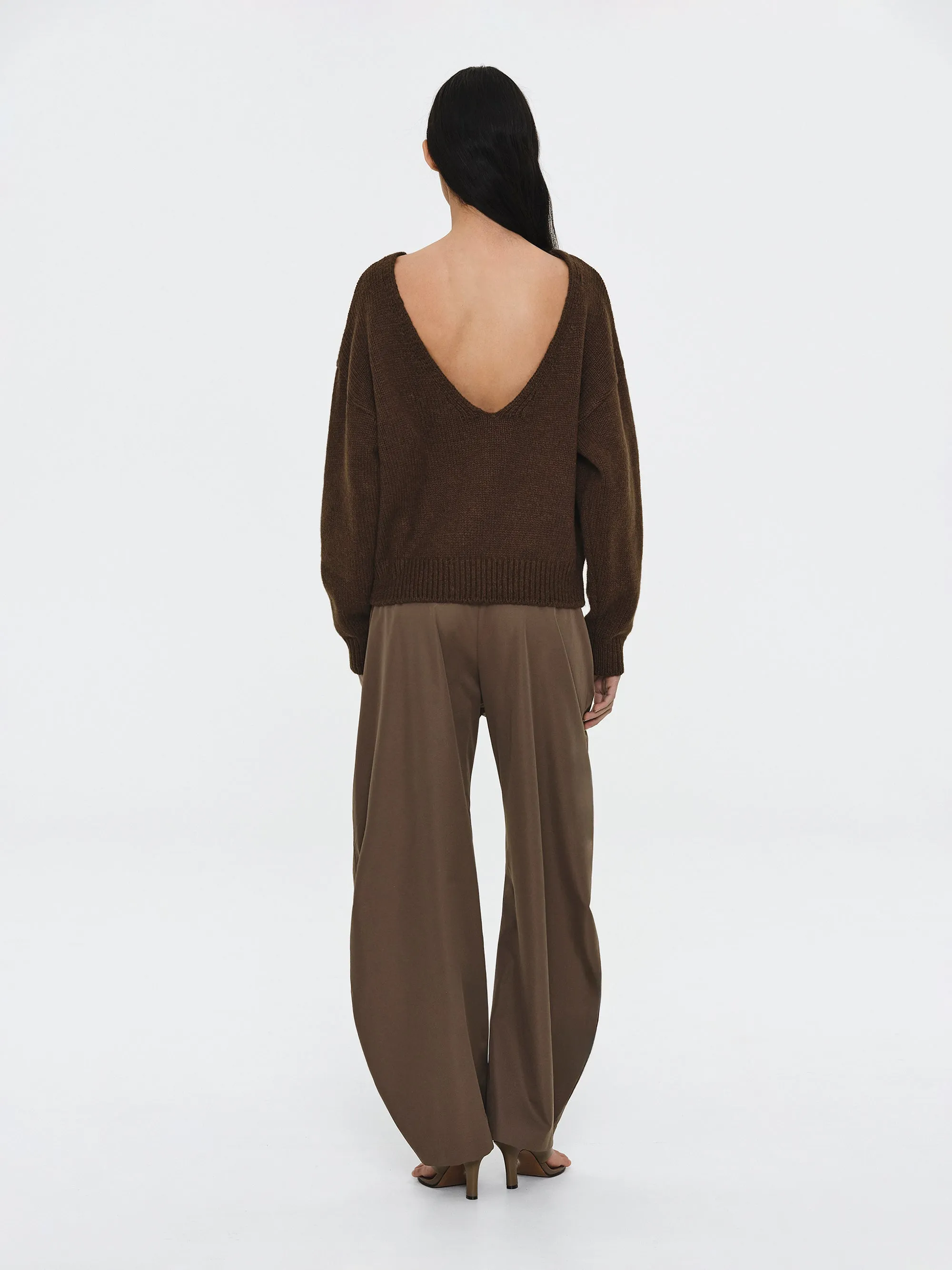 V-Back Sweater, Brown sold by Source Unknown product image thumbnail 2