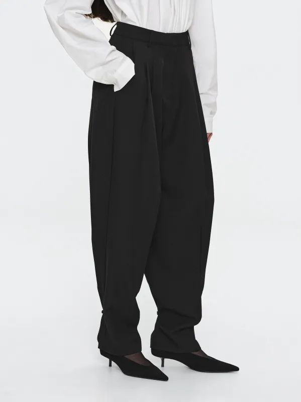 Button Cuff Trousers, Black made by Source Unknown