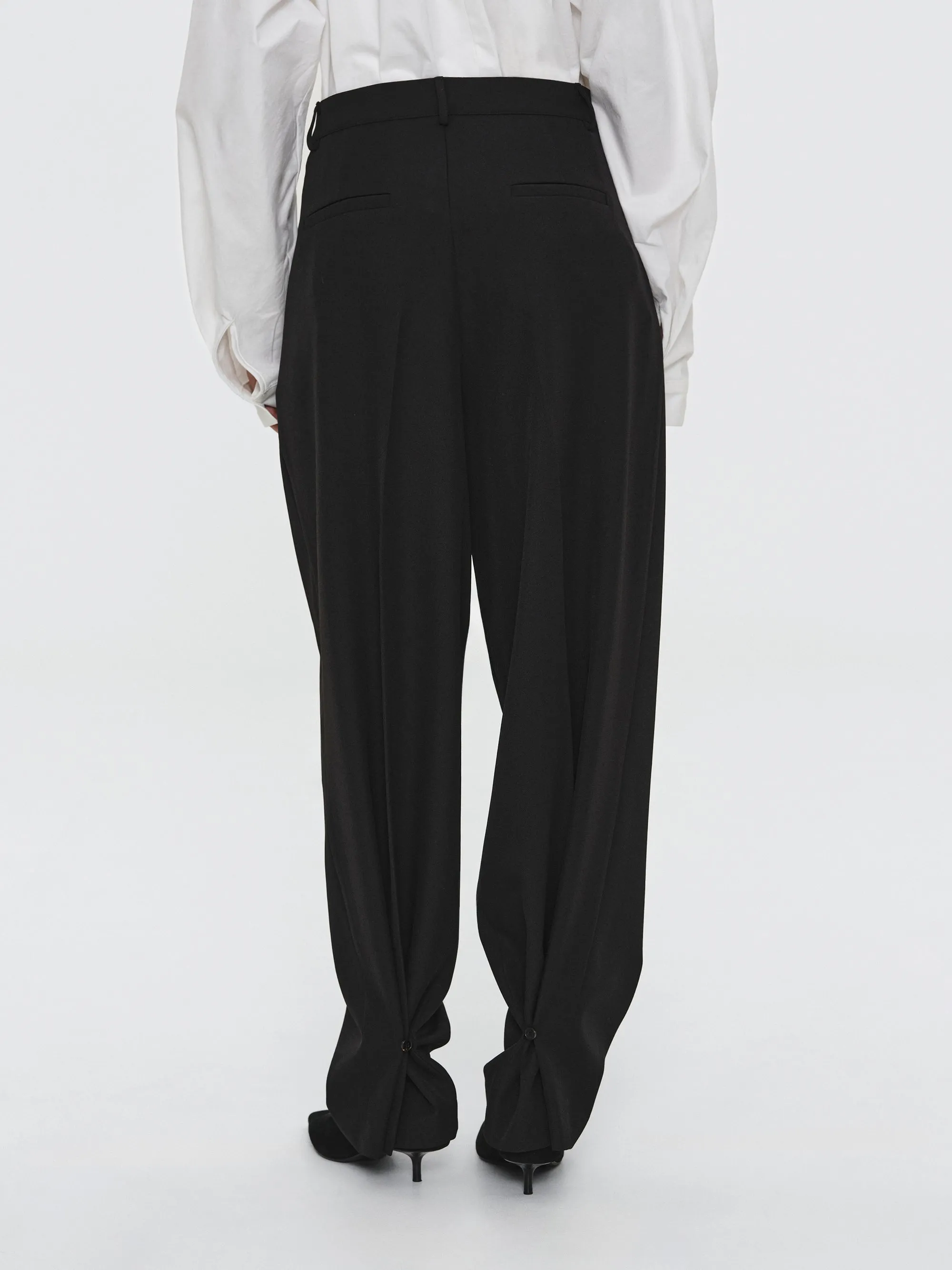 Button Cuff Trousers, Black sold by Source Unknown product image thumbnail 5