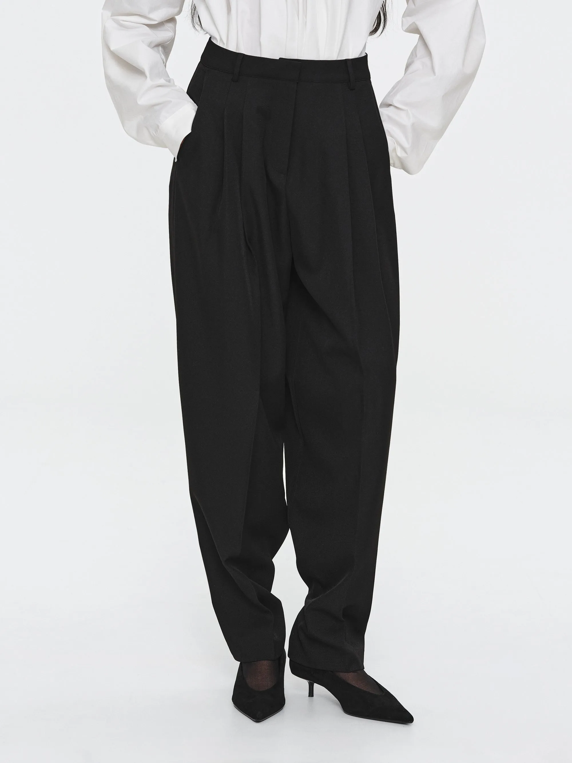 Button Cuff Trousers, Black sold by Source Unknown product image thumbnail 3