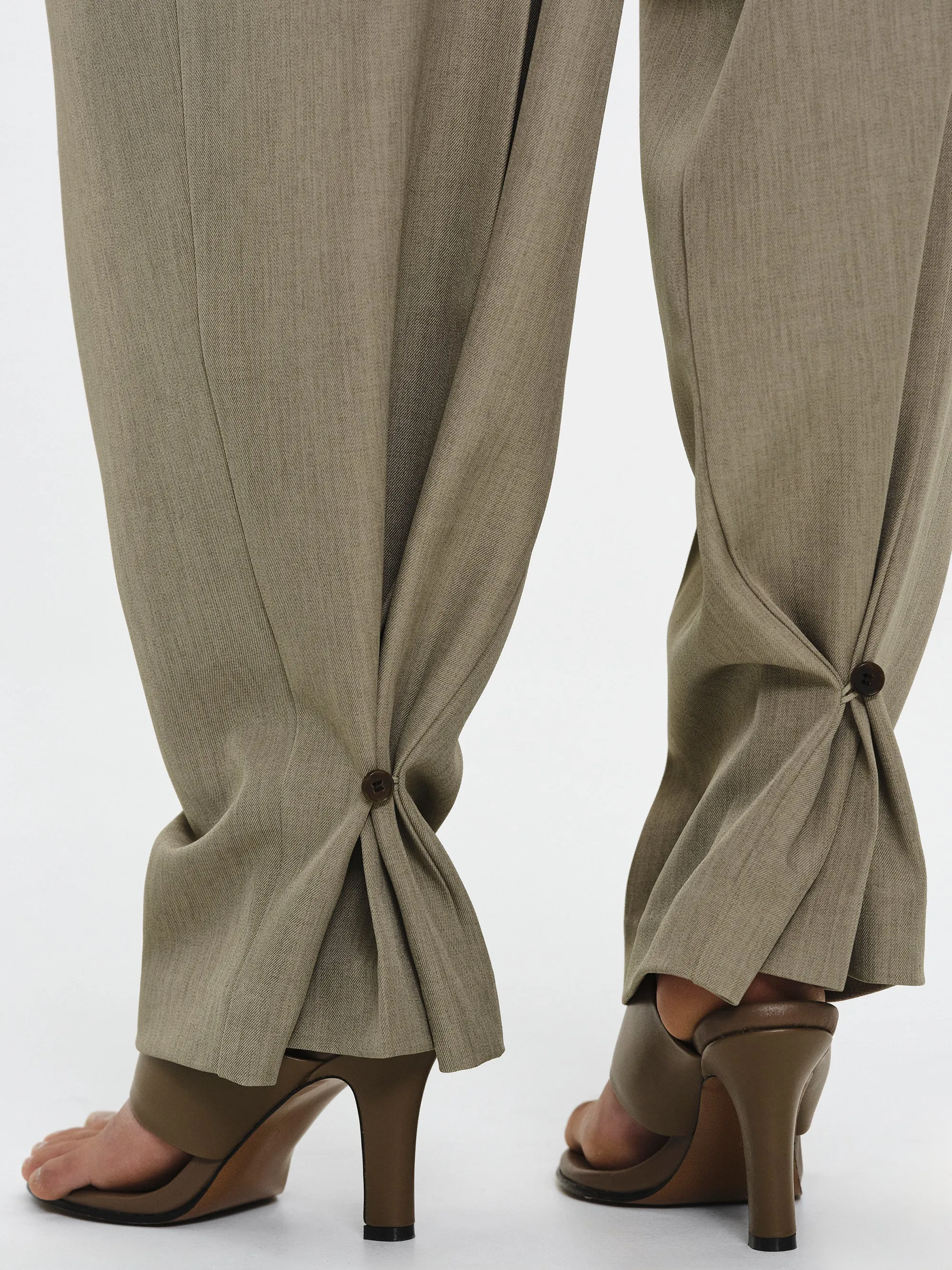 Button Cuff Trousers, Beige sold by Source Unknown product image thumbnail 2