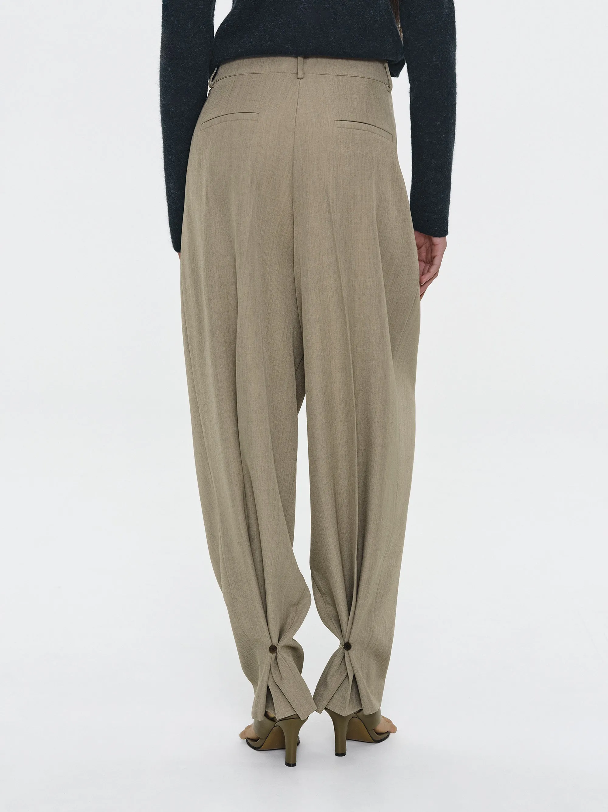 Button Cuff Trousers, Beige sold by Source Unknown product image thumbnail 5