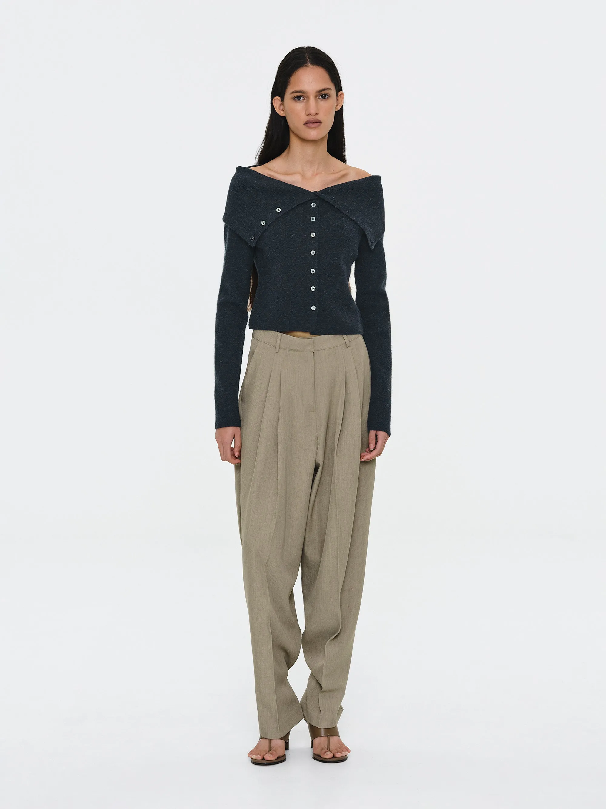 Button Cuff Trousers, Beige sold by Source Unknown product image thumbnail 4