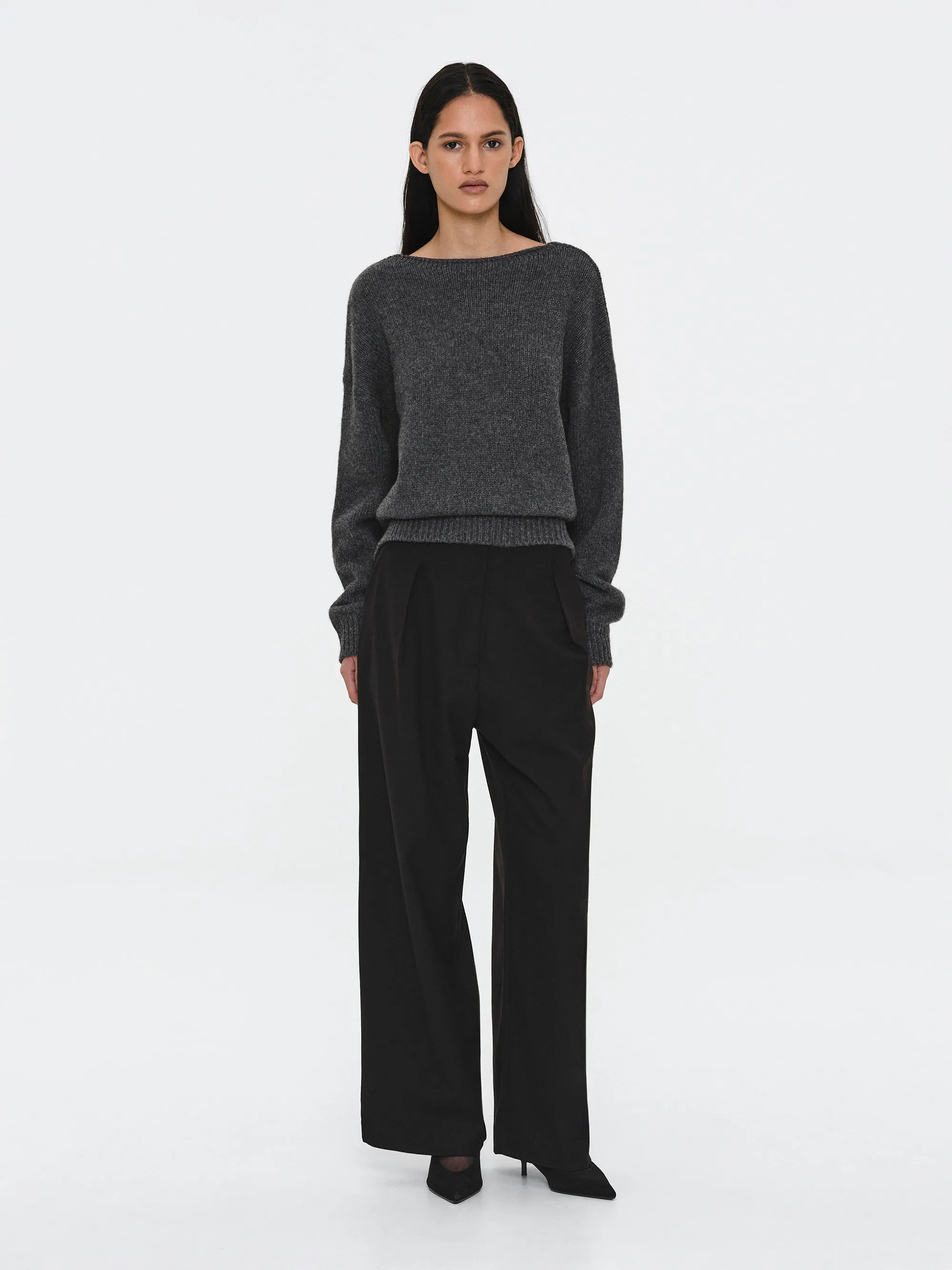 Single Pleated Trousers, Black sold by Source Unknown product image thumbnail 3
