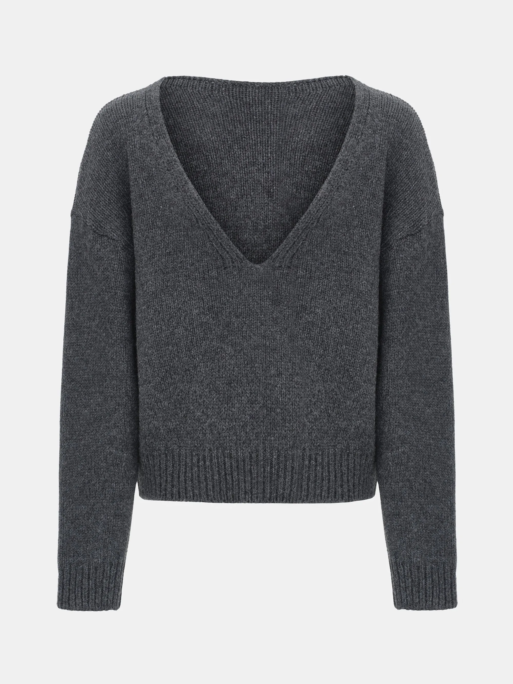 V-Back Sweater, Charcoal sold by Source Unknown product image thumbnail 5