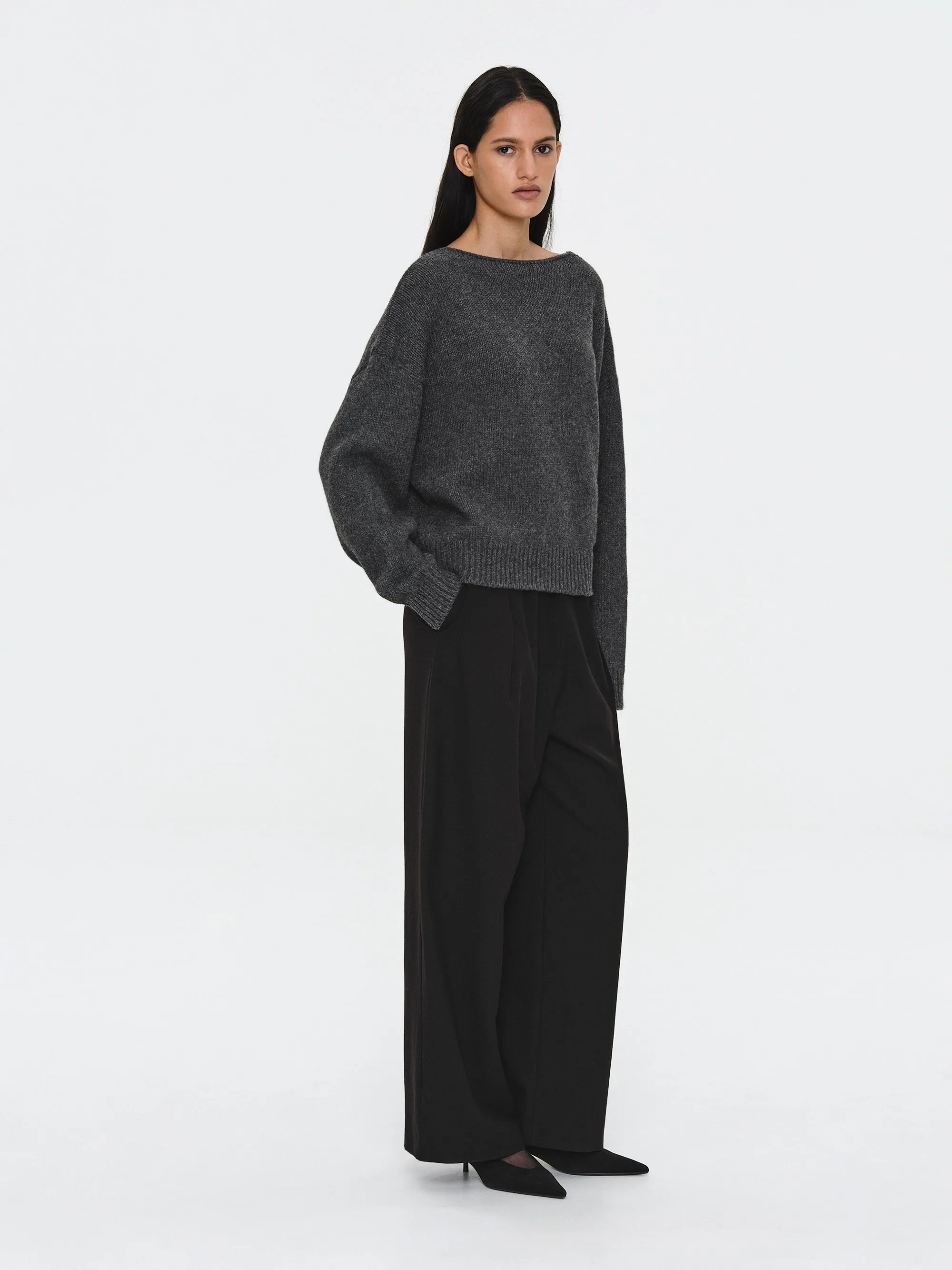 V-Back Sweater, Charcoal sold by Source Unknown product image thumbnail 3