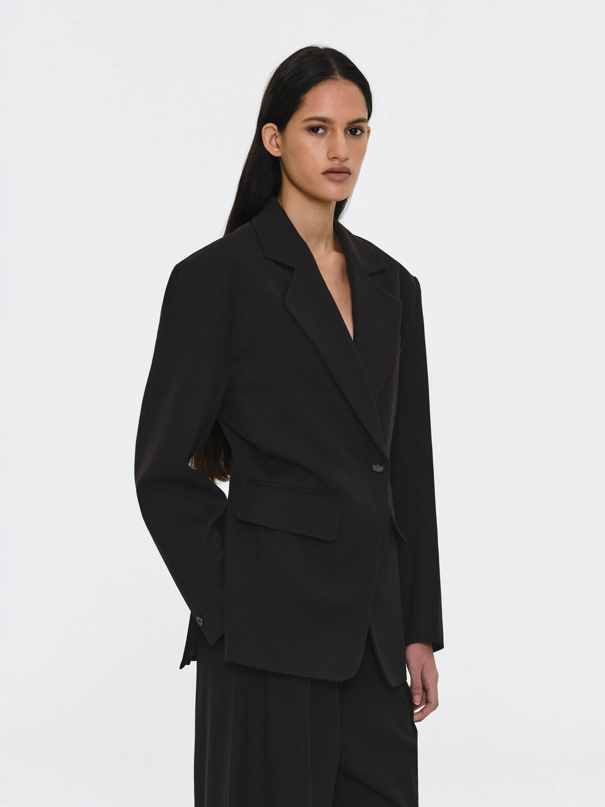Cinched Suit Blazer, Black sold by Source Unknown product image thumbnail 3