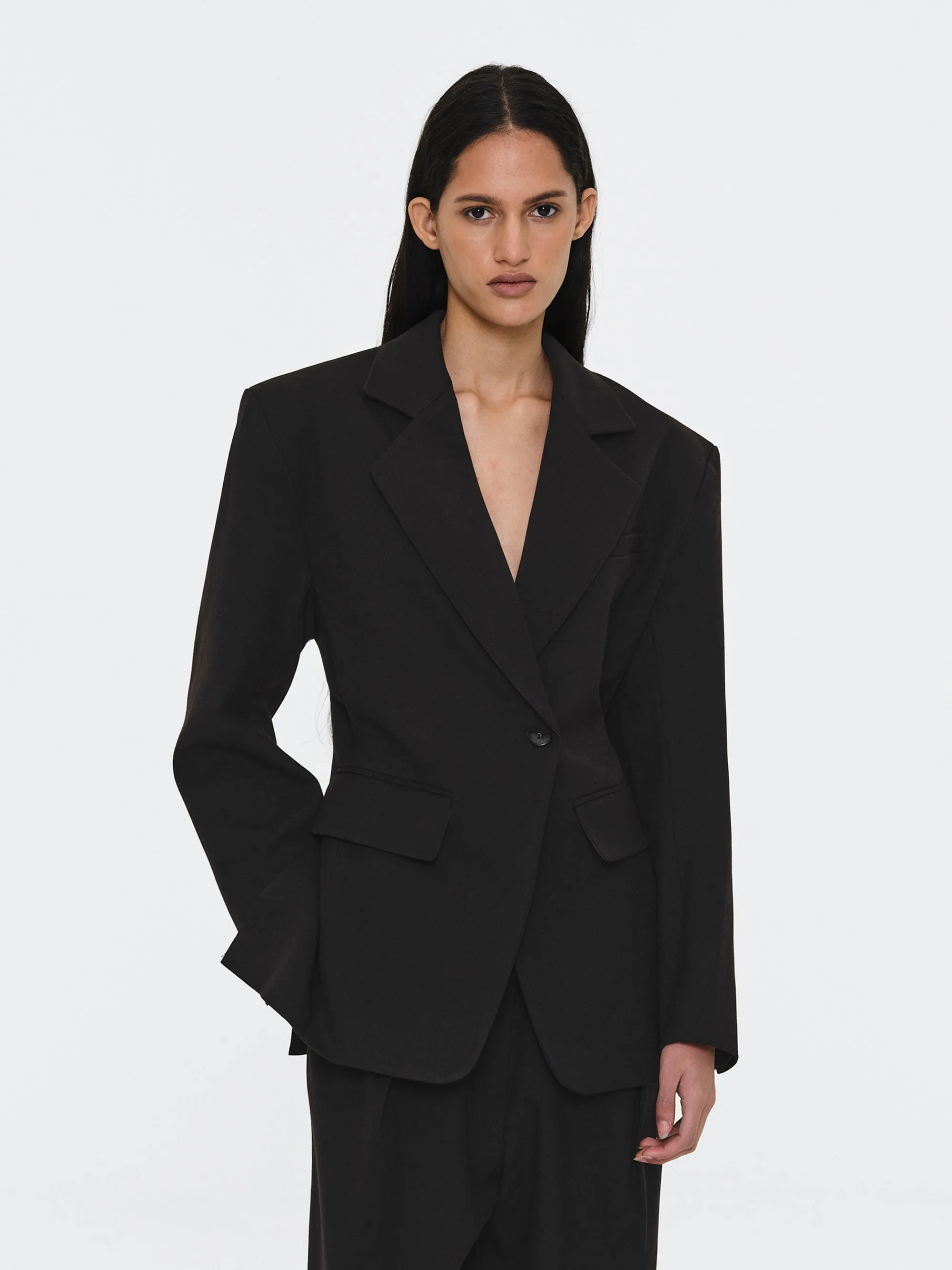 Cinched Suit Blazer, Black sold by Source Unknown product image thumbnail 2