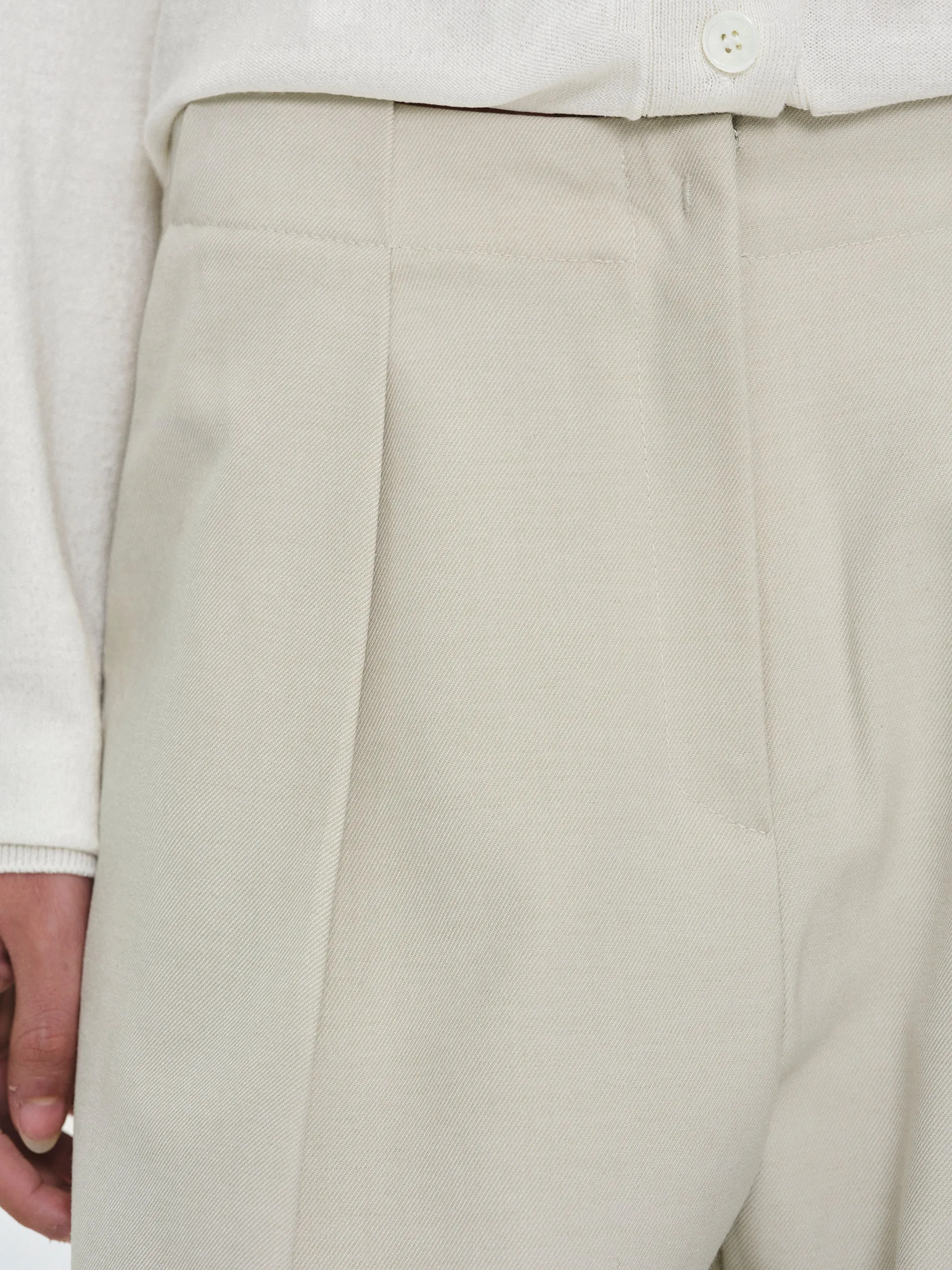 Single Pleated Trousers, Ivory sold by Source Unknown product image thumbnail 2