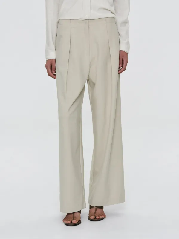Single Pleated Trousers, Ivory sold by Source Unknown