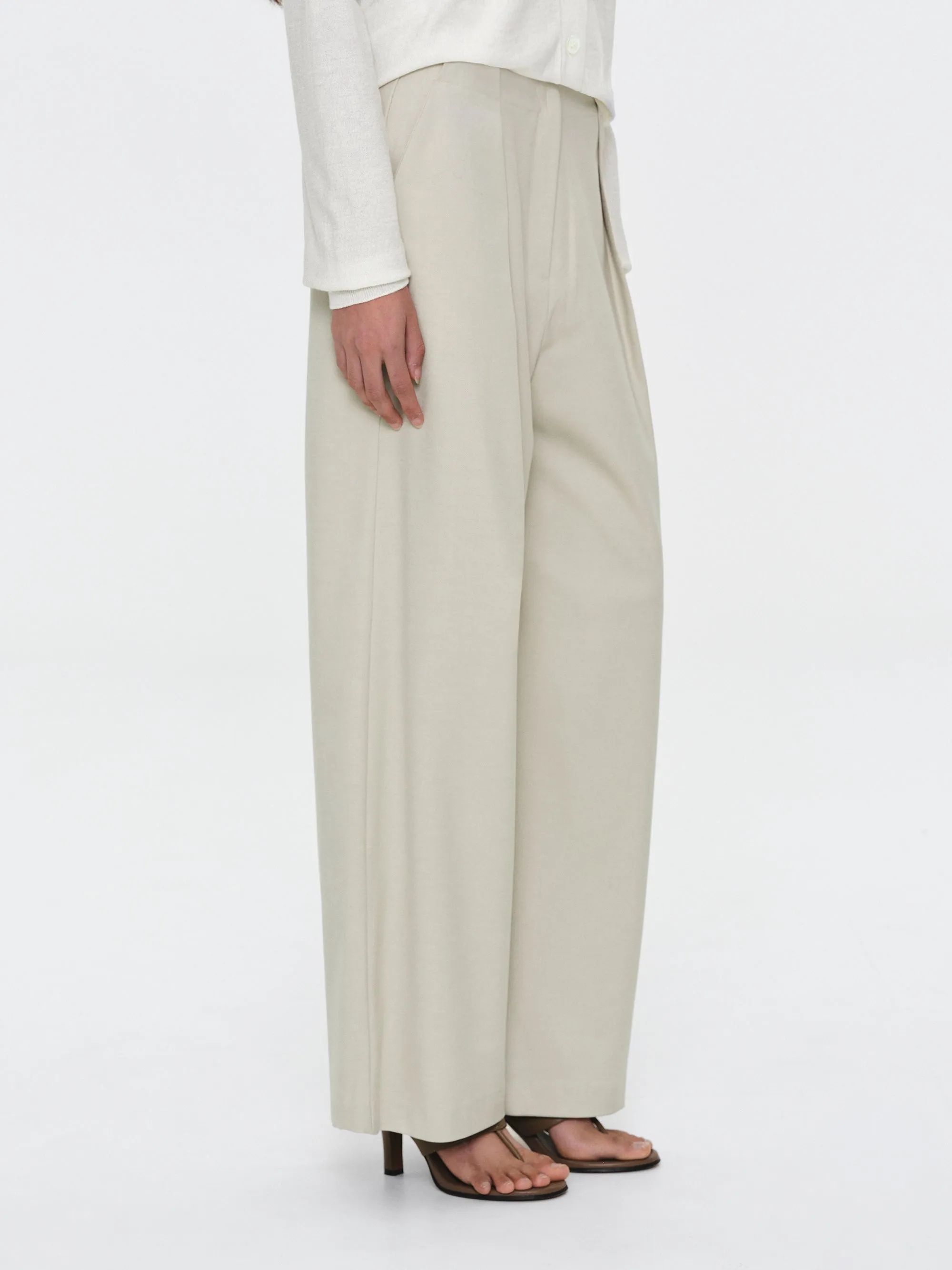 Single Pleated Trousers, Ivory sold by Source Unknown product image thumbnail 3