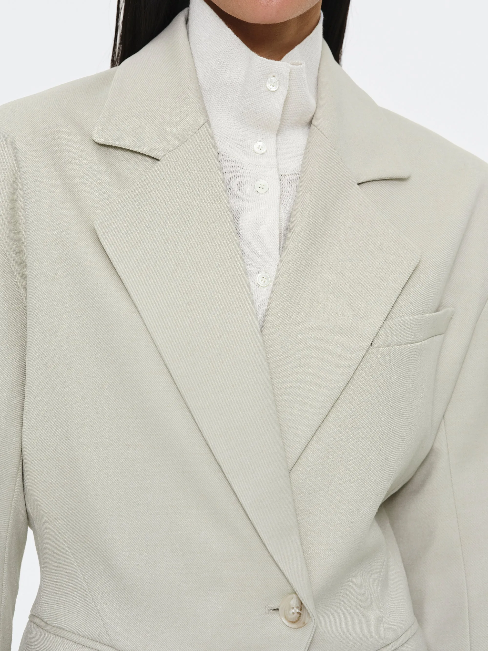 Cinched Suit Blazer, Ivory sold by Source Unknown product image thumbnail 2