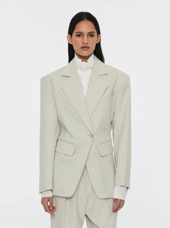 Cinched Suit Blazer, Ivory sold by Source Unknown
