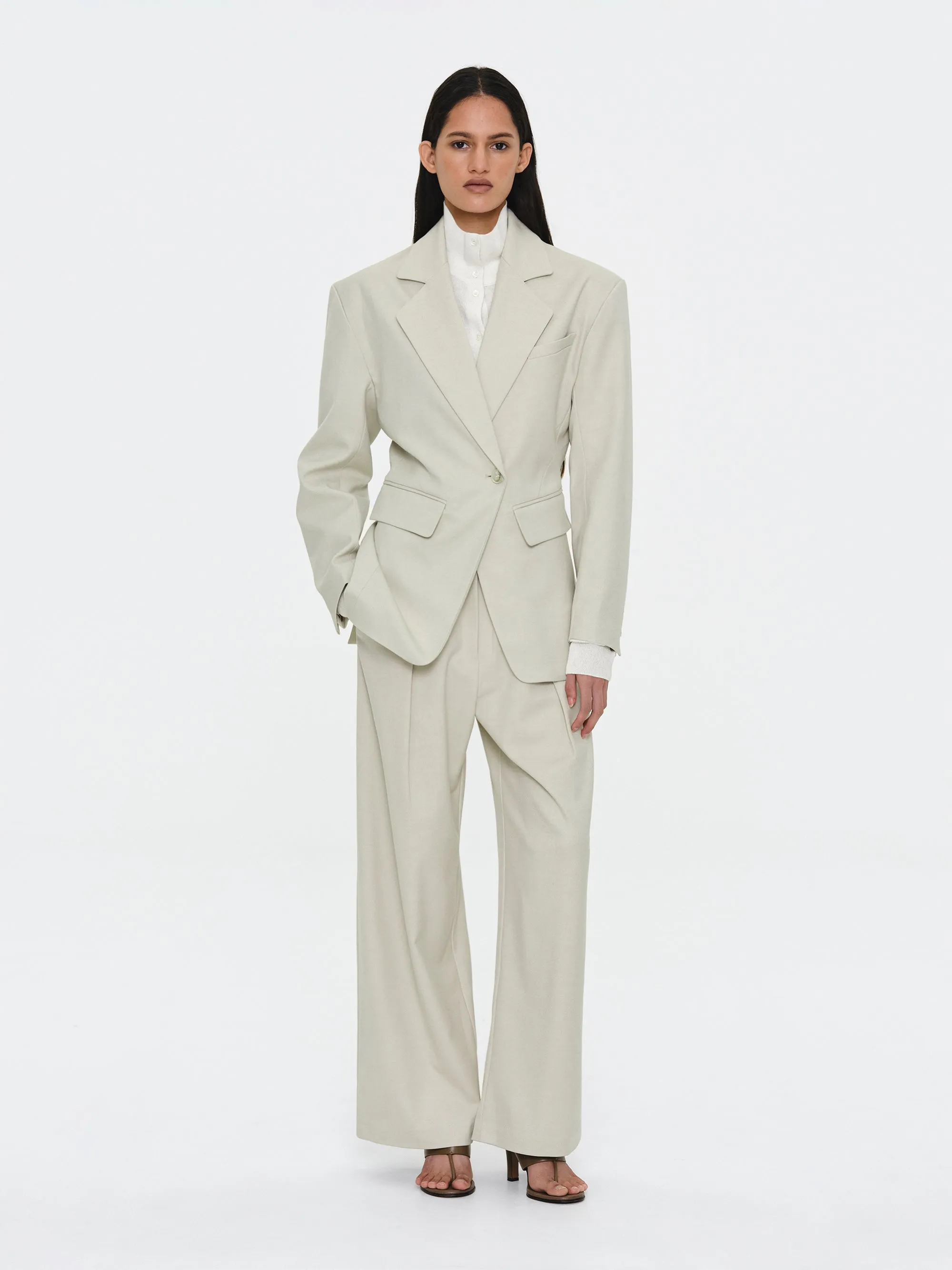 Cinched Suit Blazer, Ivory sold by Source Unknown product image thumbnail 4