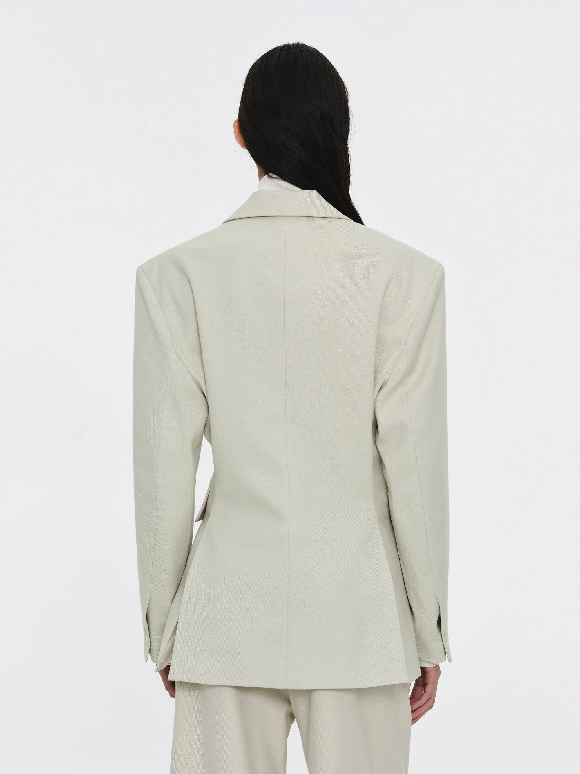 Cinched Suit Blazer, Ivory sold by Source Unknown product image thumbnail 5