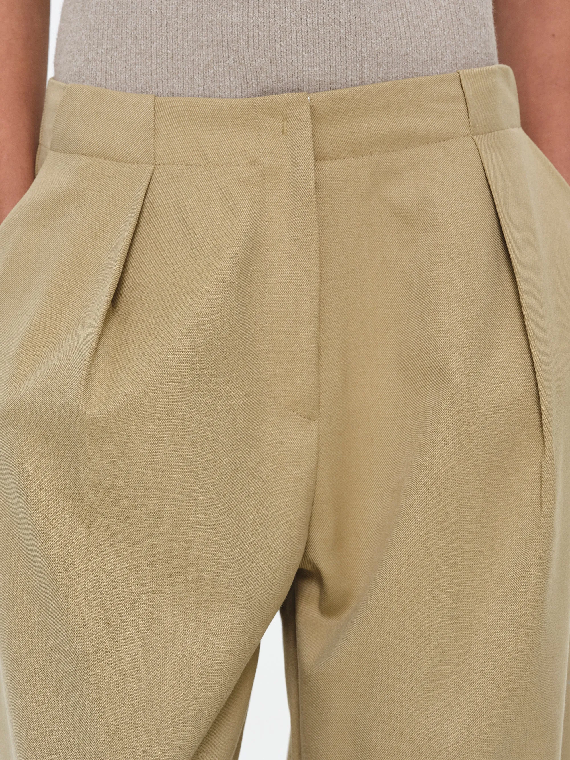 Single Pleated Trousers, Beige sold by Source Unknown product image thumbnail 5