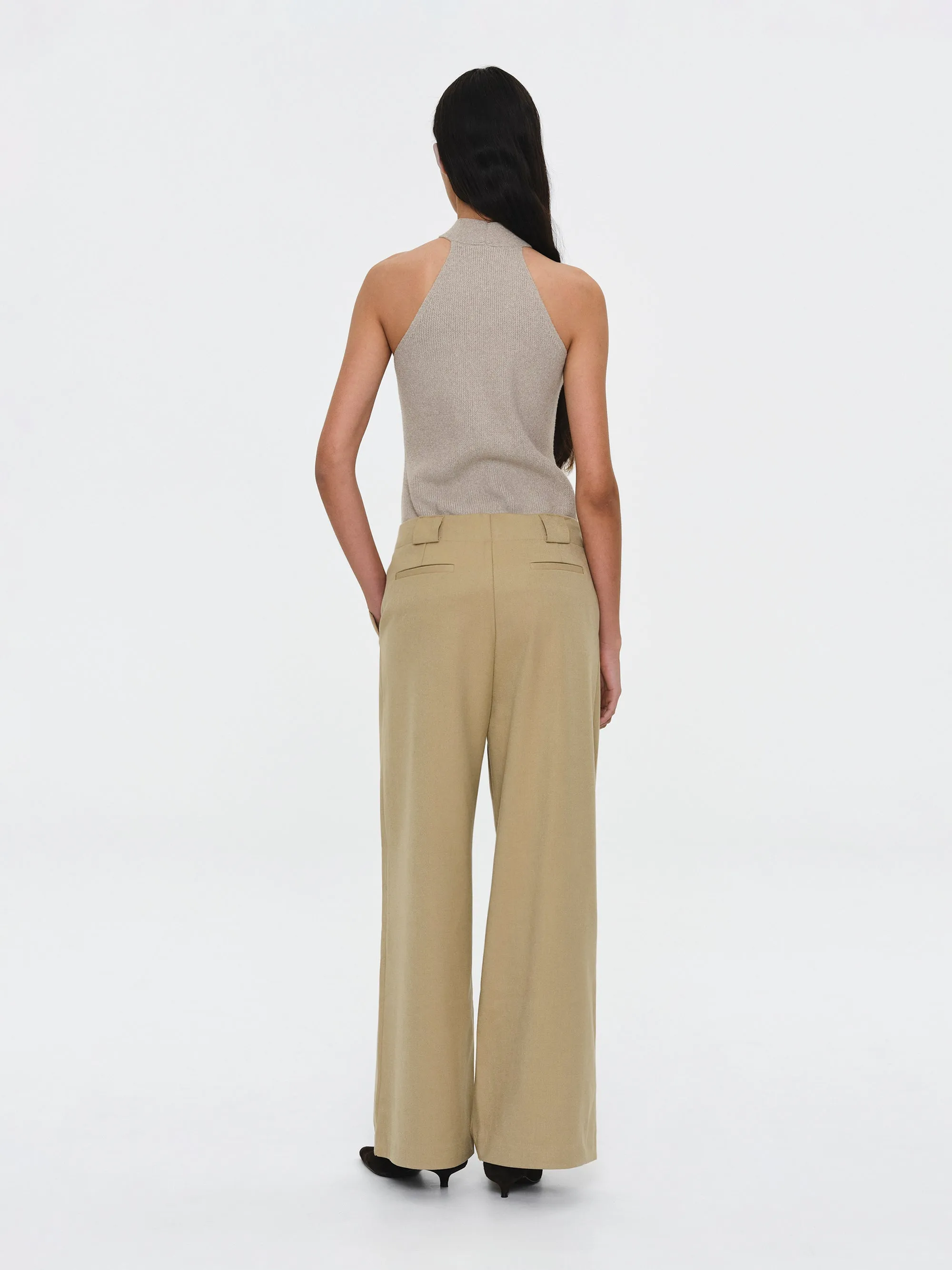 Single Pleated Trousers, Beige sold by Source Unknown product image thumbnail 4