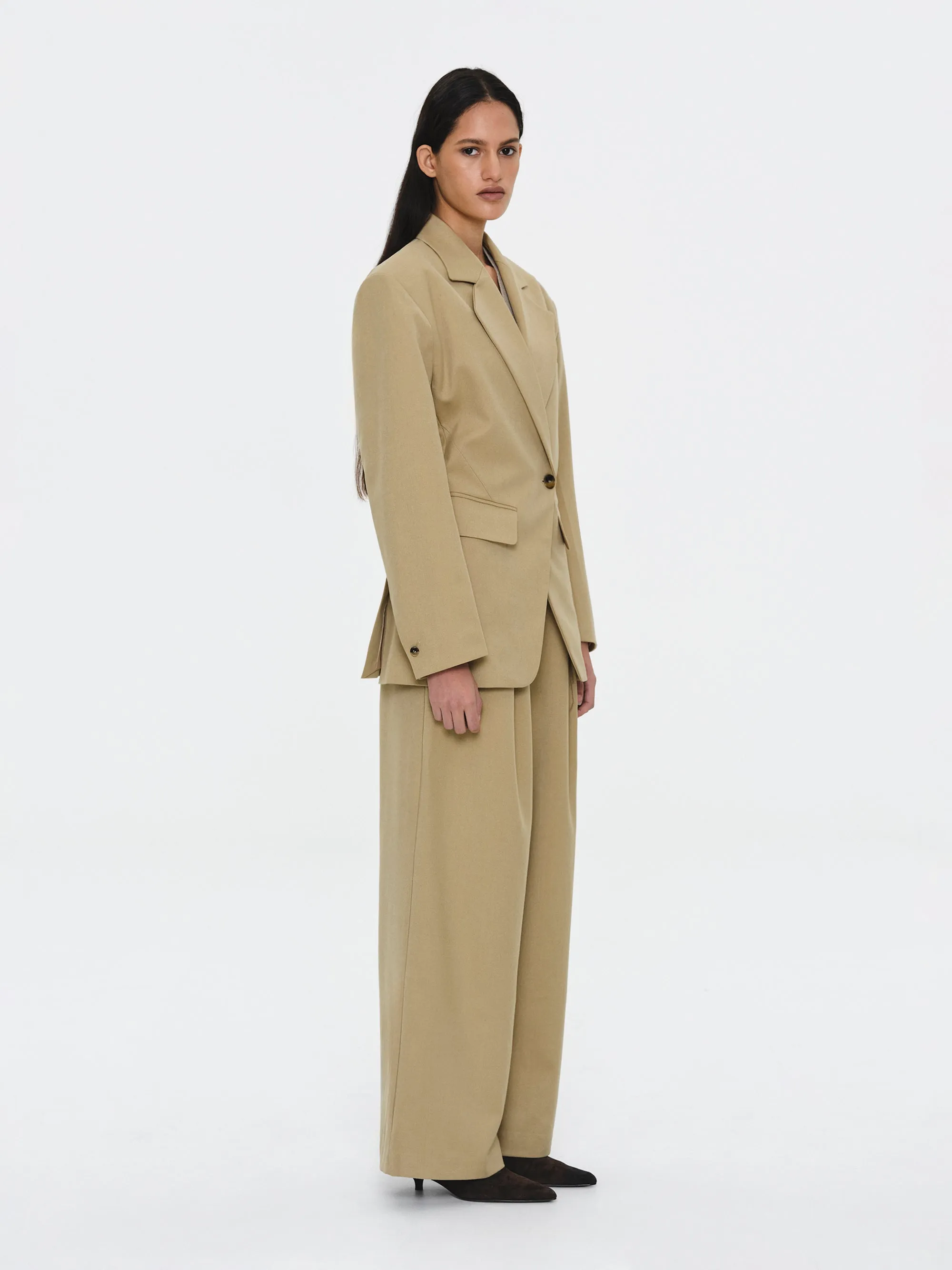 Cinched Suit Blazer, Beige sold by Source Unknown product image thumbnail 4